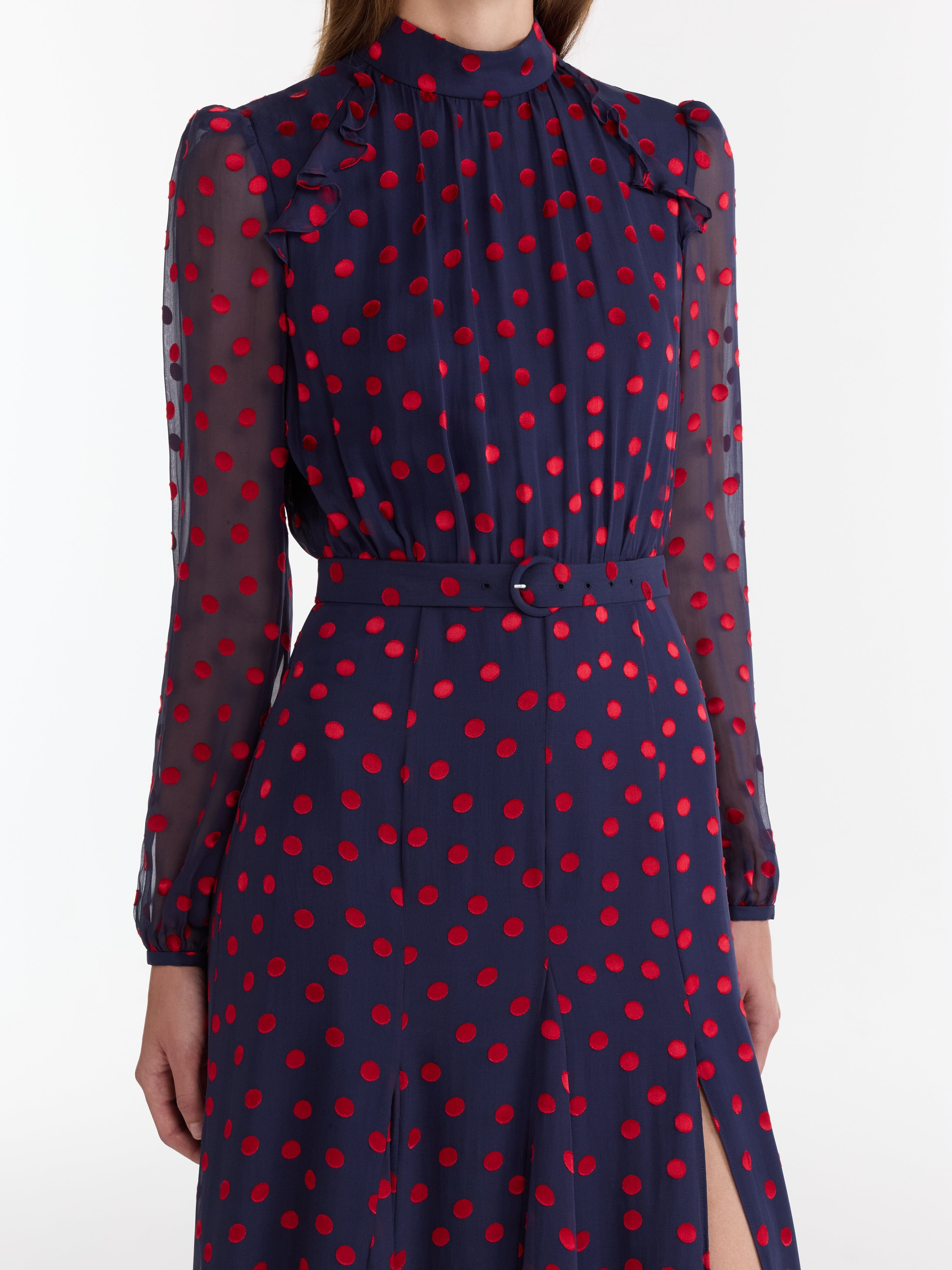 Jacqui B Dress in Navy Bright Rouge
