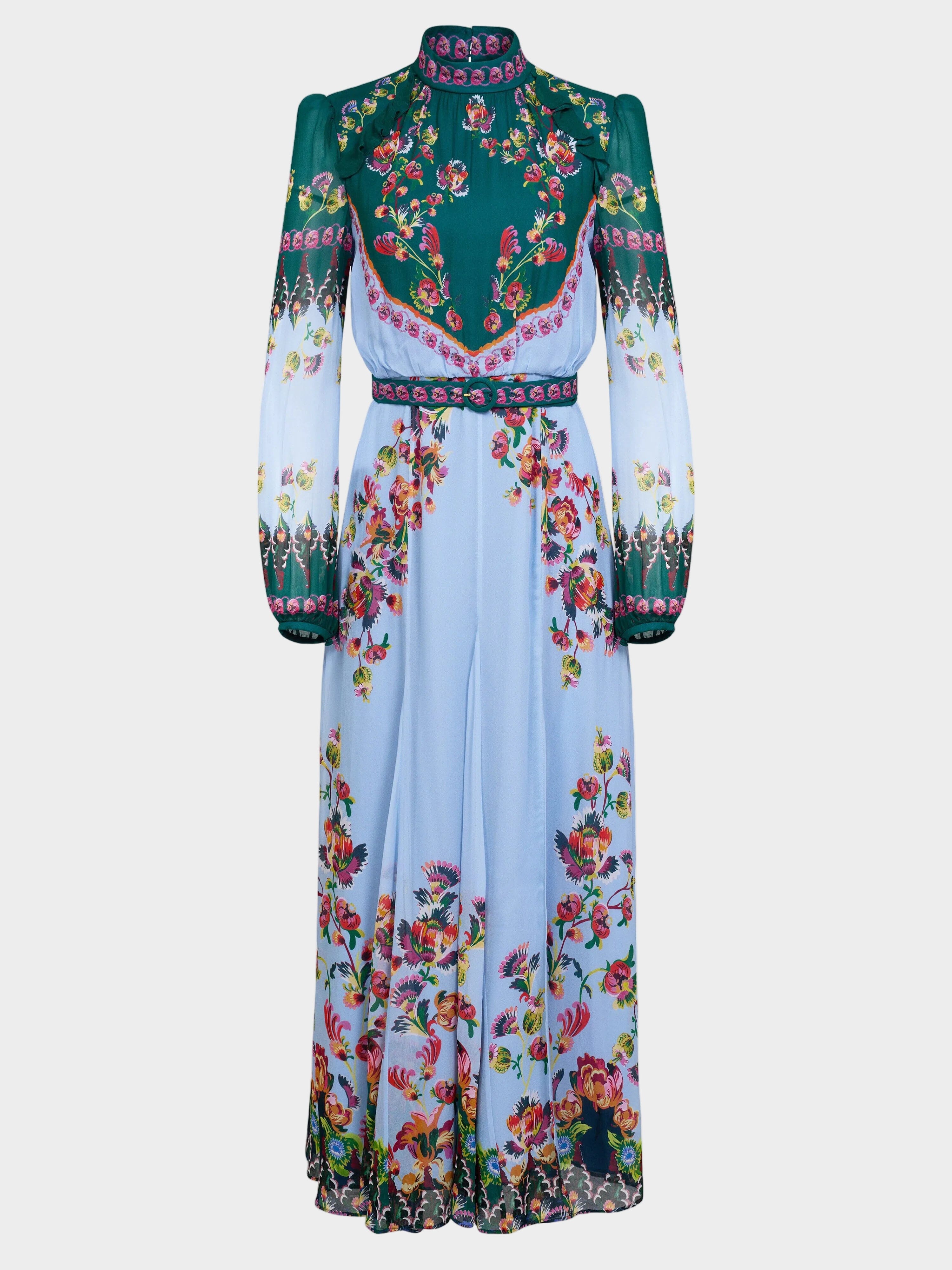 Jacqui B Dress in Saffier Trellis