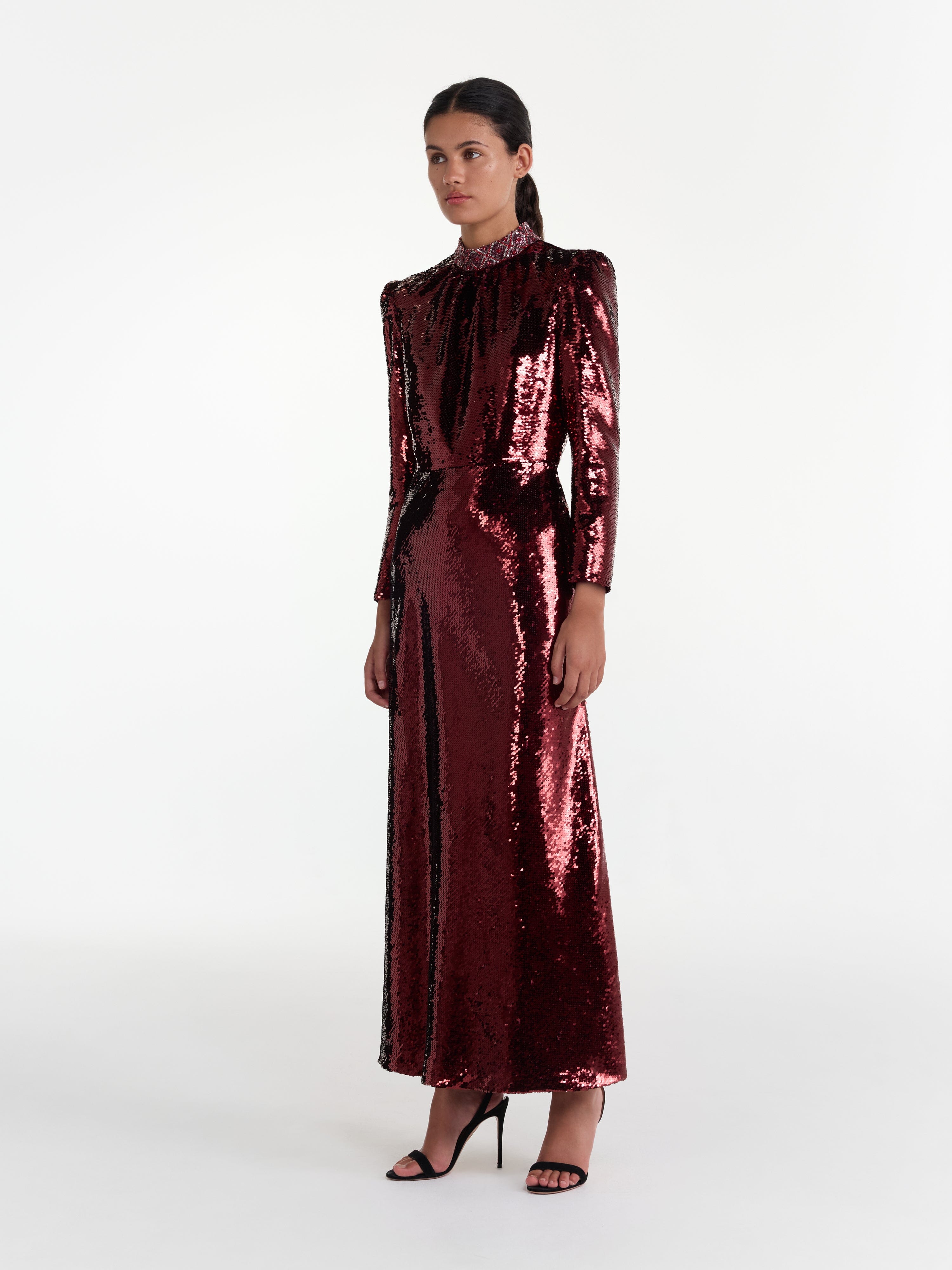 Jena Dress in Deep Garnet