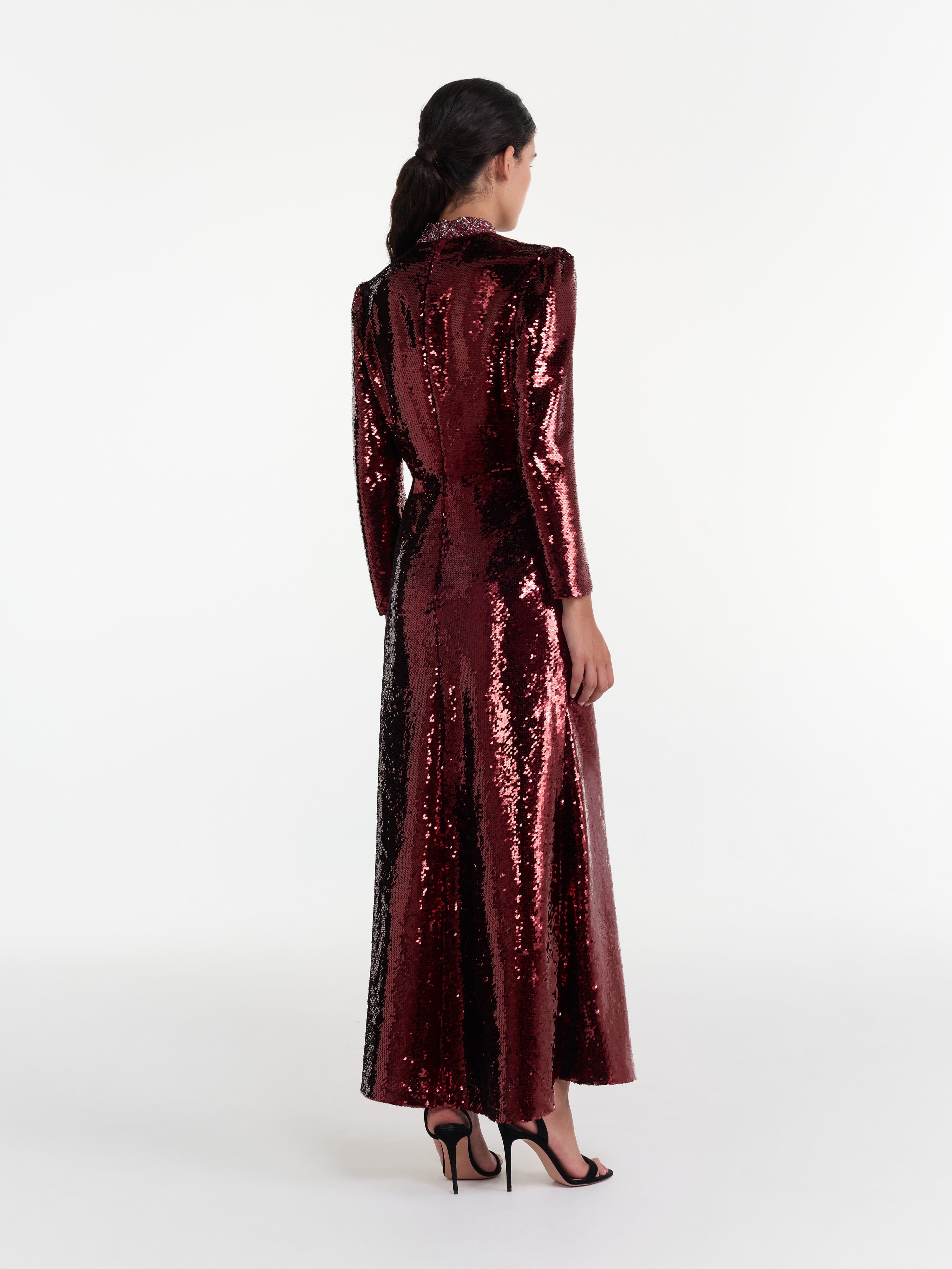 Jena Dress in Deep Garnet