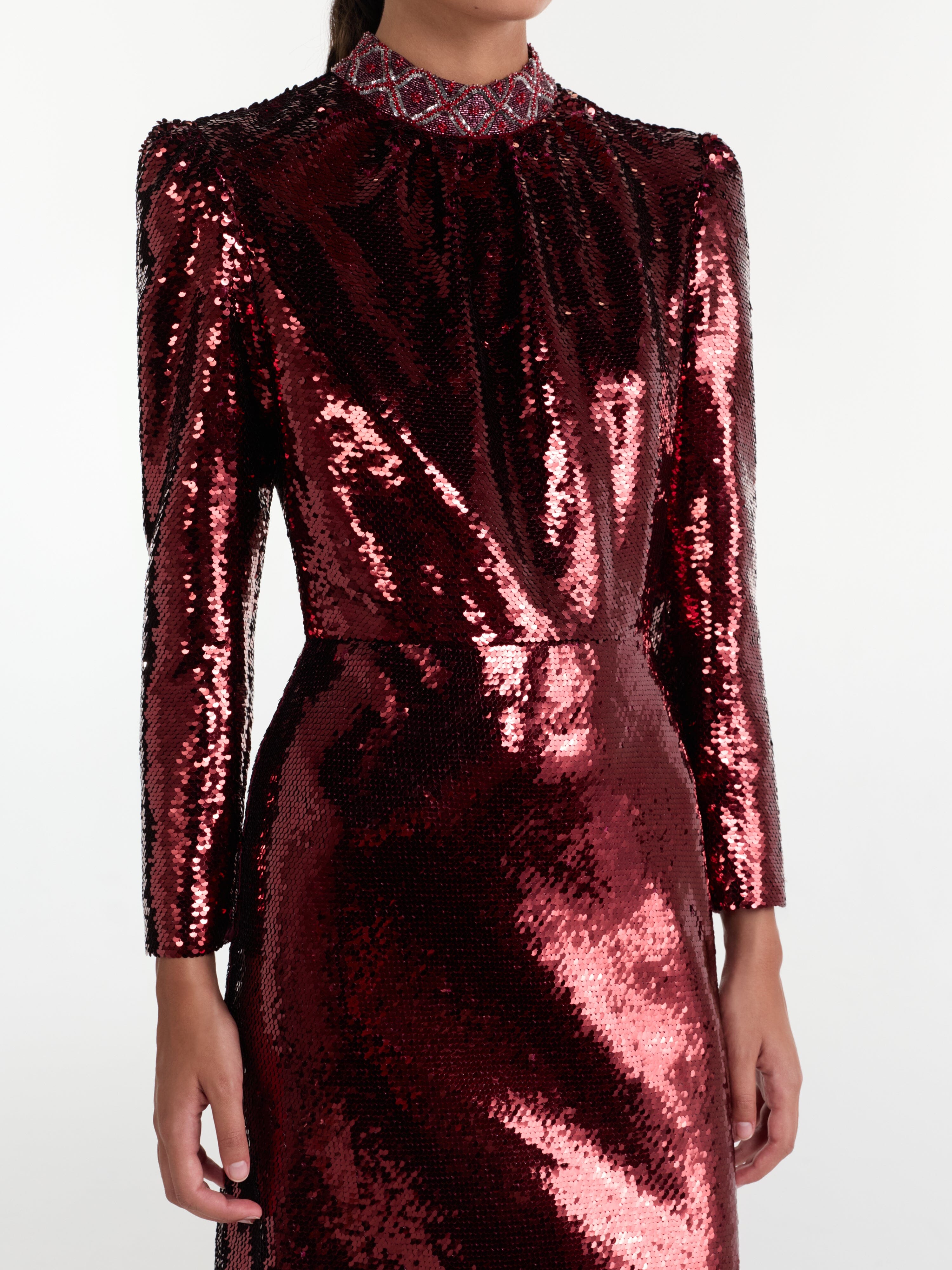 Jena Dress in Deep Garnet