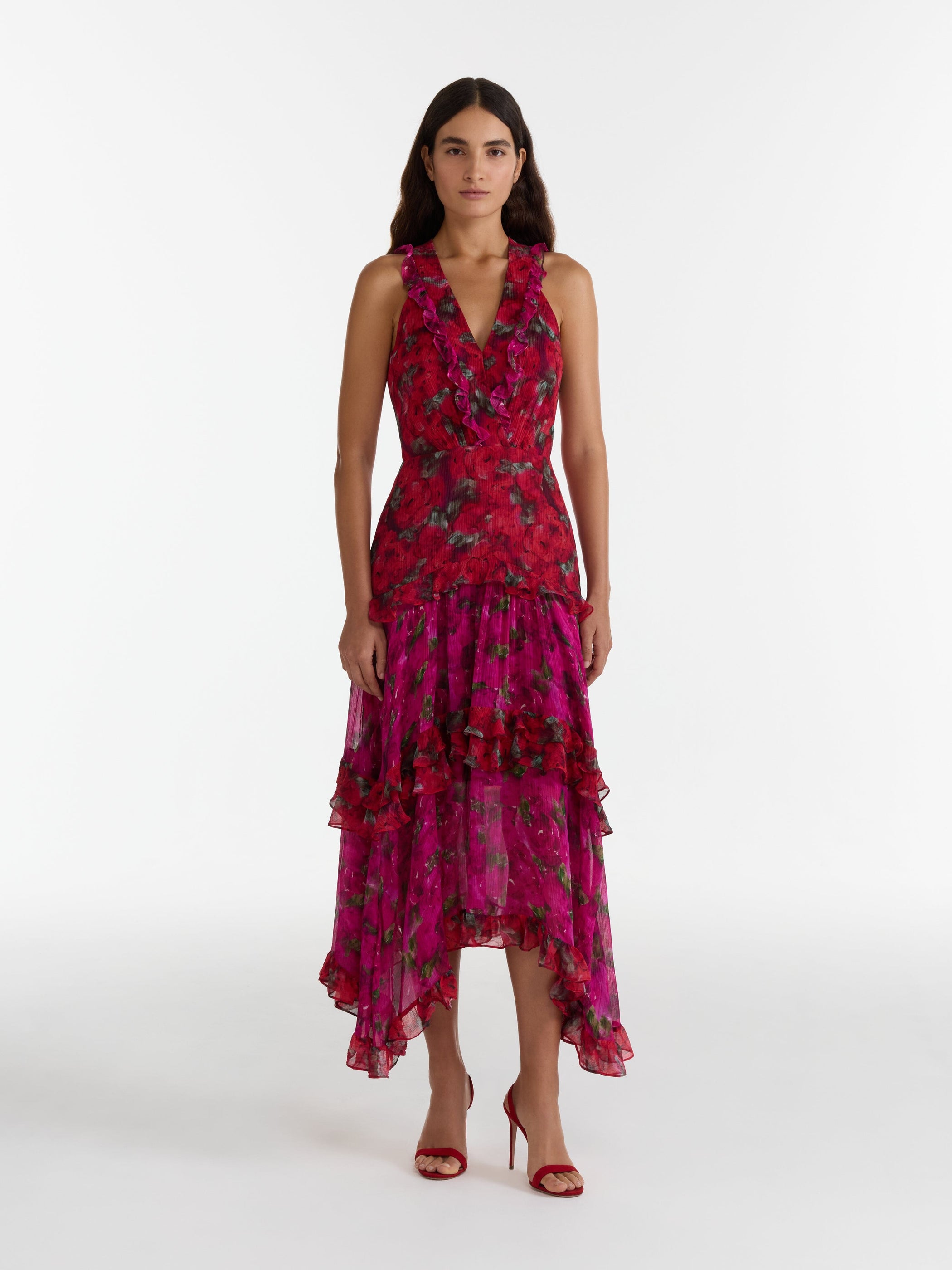 Jolie B Dress in Magenta Rosebud