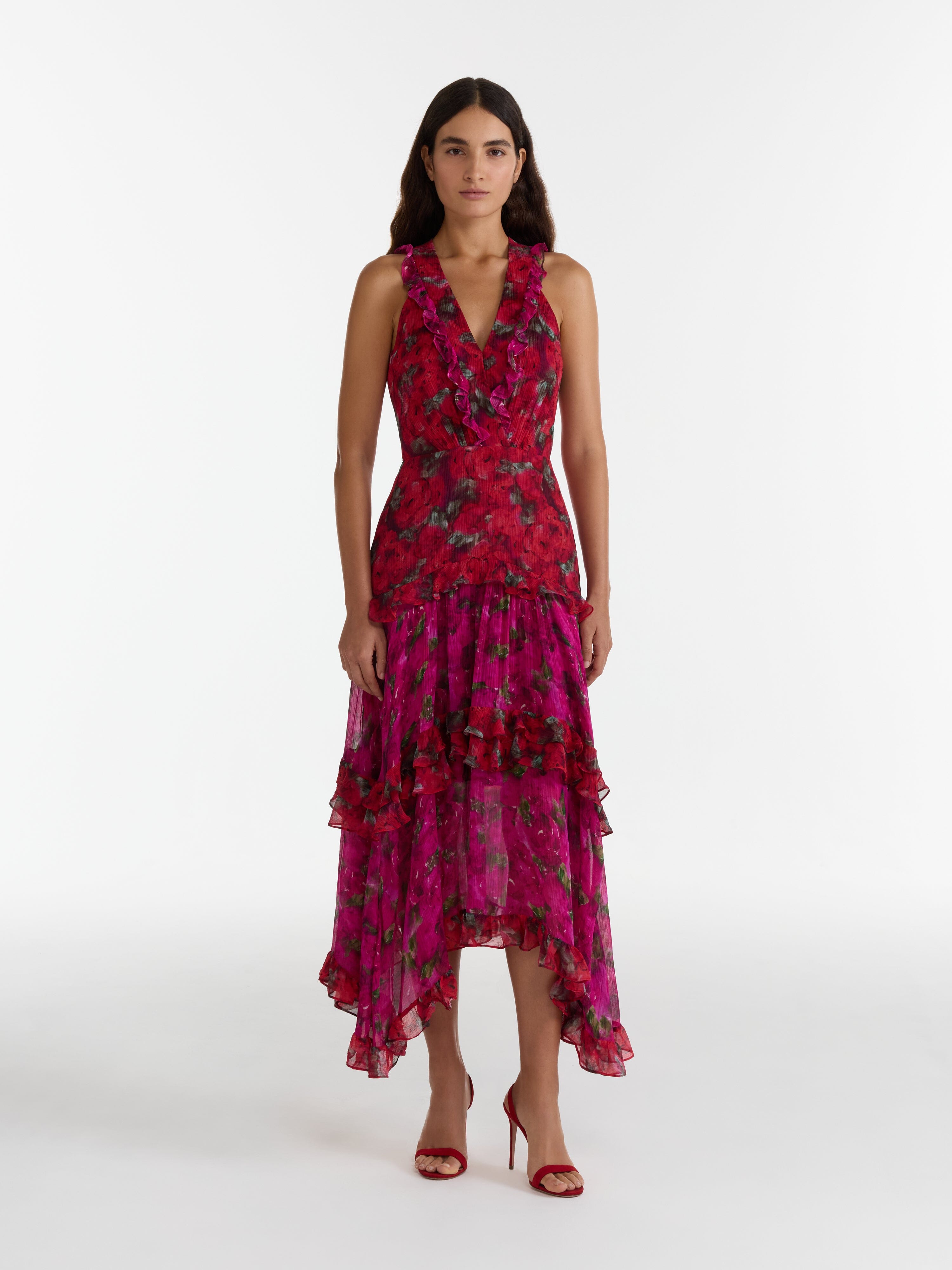 Jolie B Dress in Magenta Rosebud