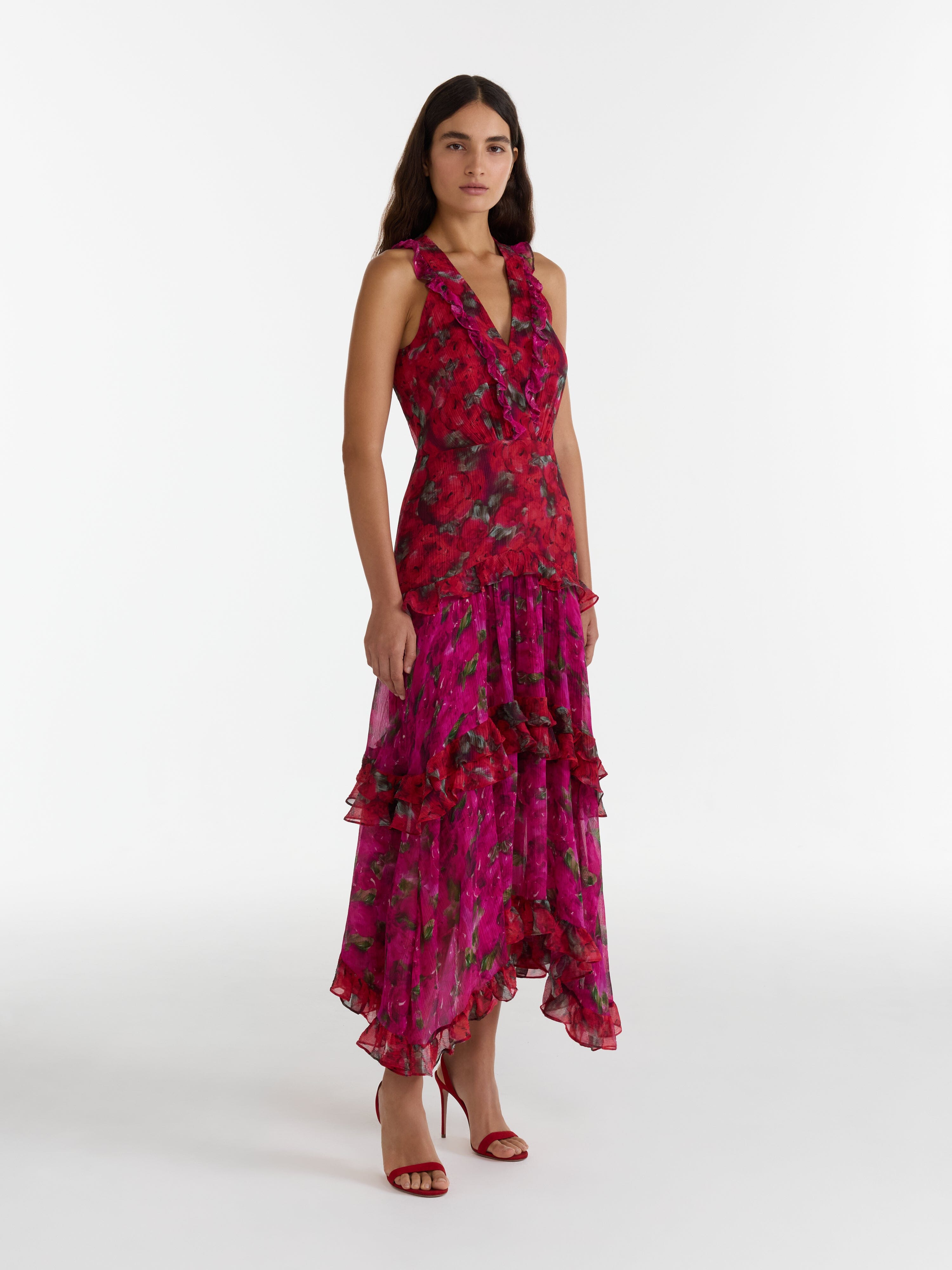 Jolie B Dress in Magenta Rosebud