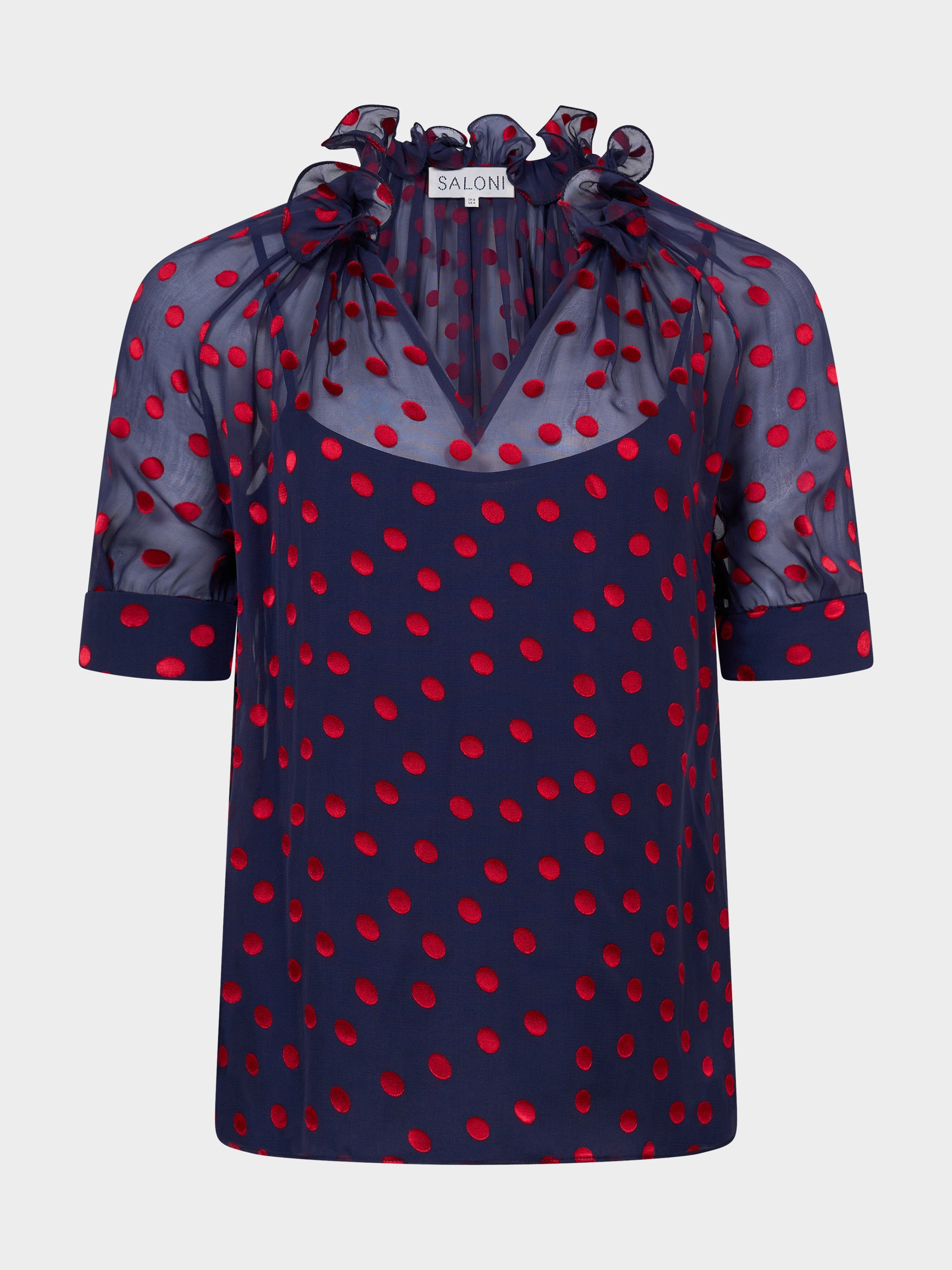 Josie Top in Navy Bright Rouge