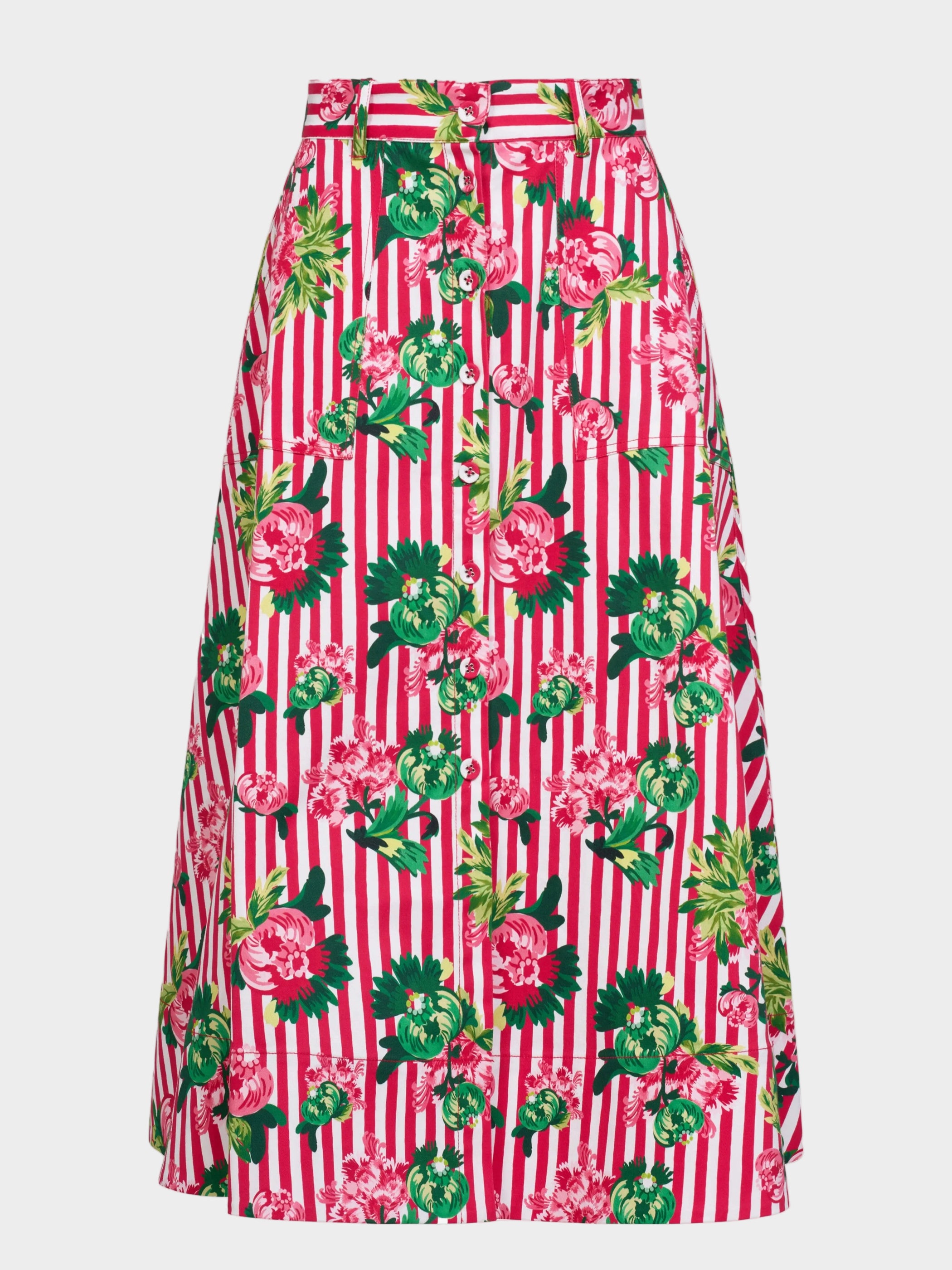 Kali C Skirt in Pivoines Stripe