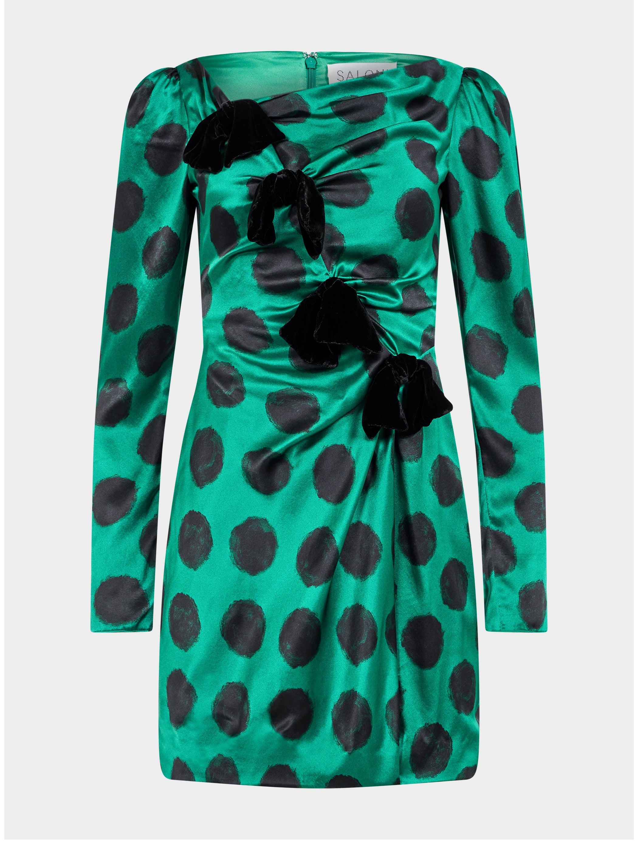 Kelly Mini B Dress in Emerald Giant Polka