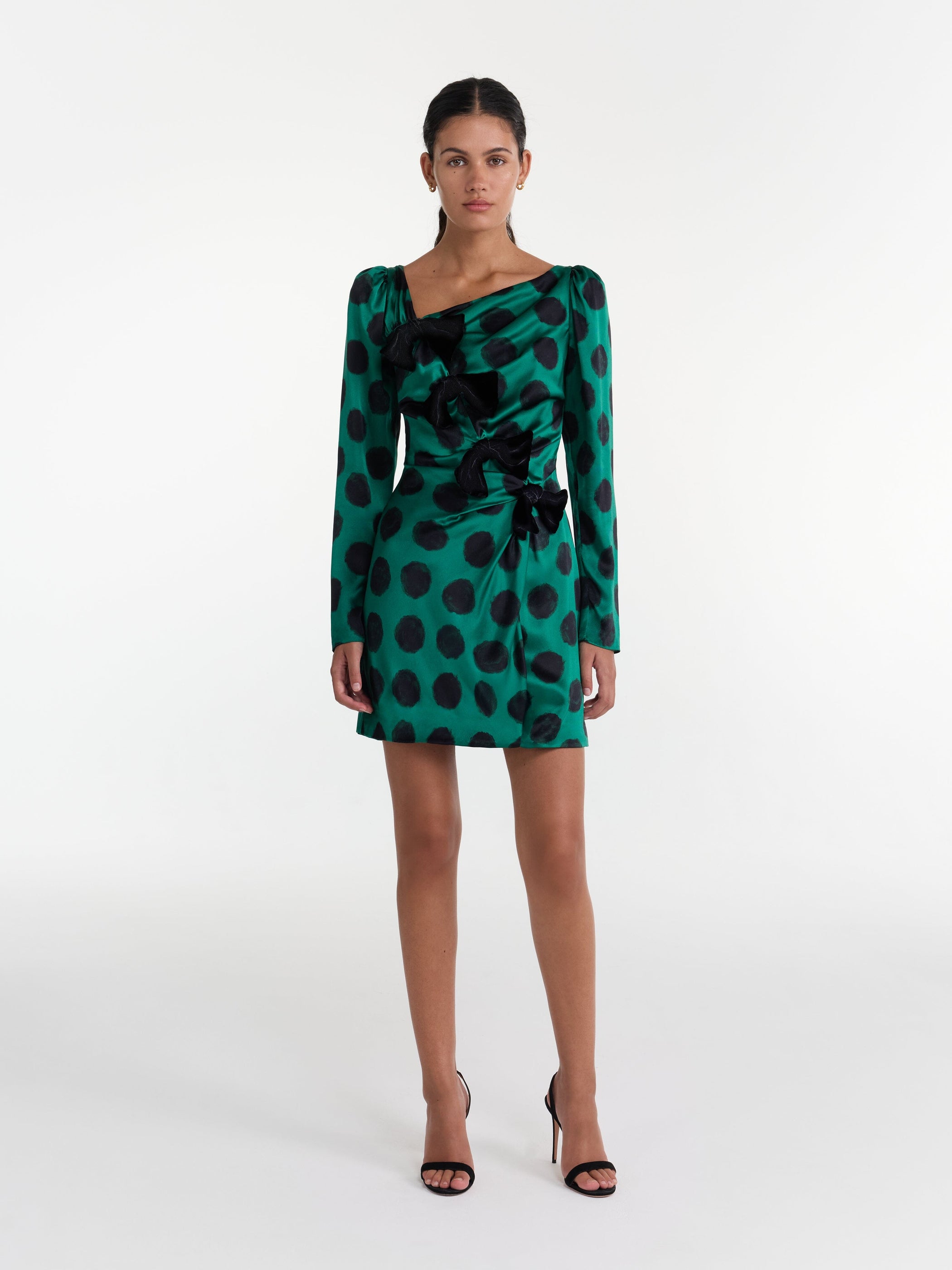 Kelly Mini B Dress in Emerald Giant Polka