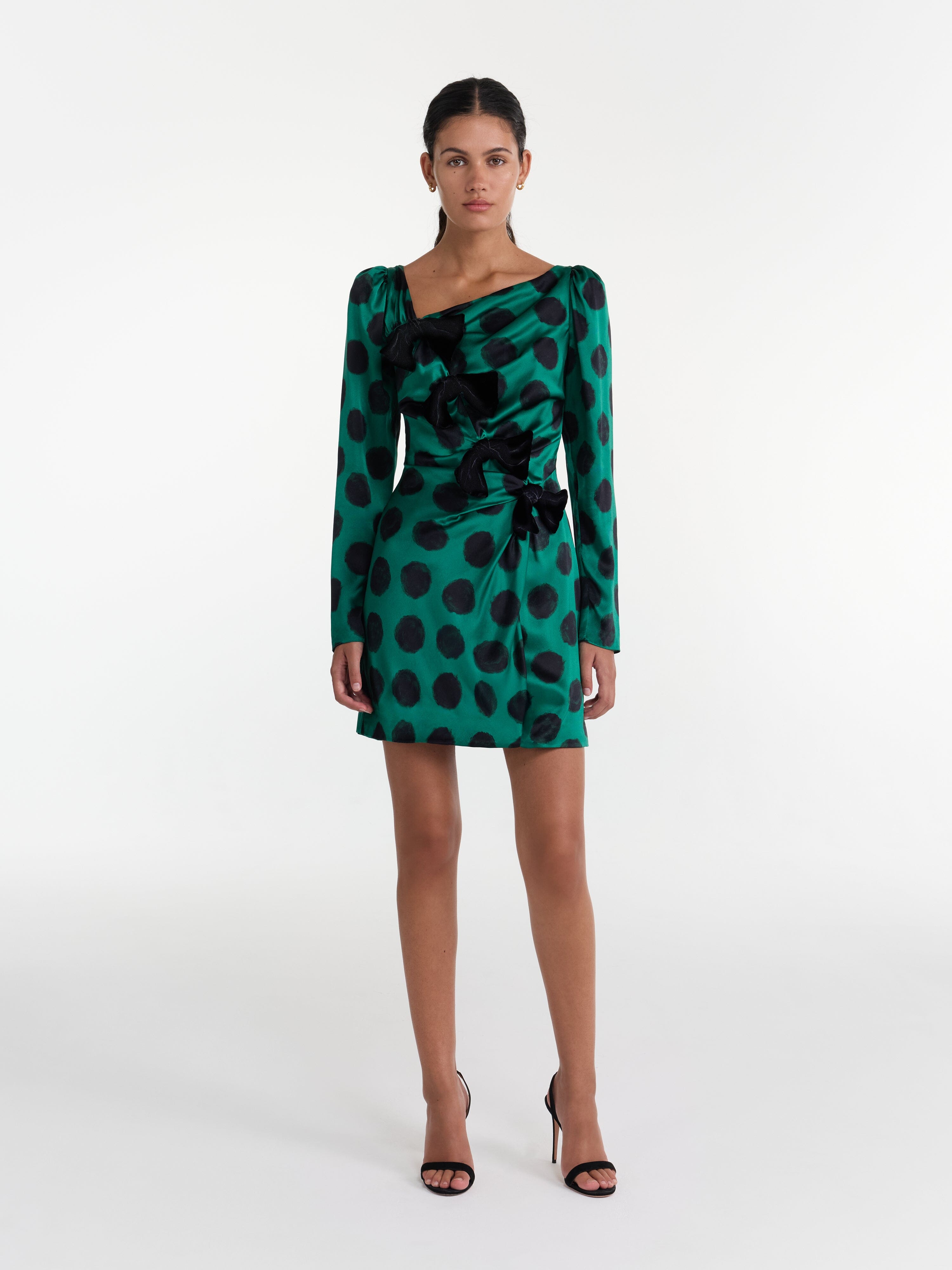 Kelly Mini B Dress in Emerald Giant Polka