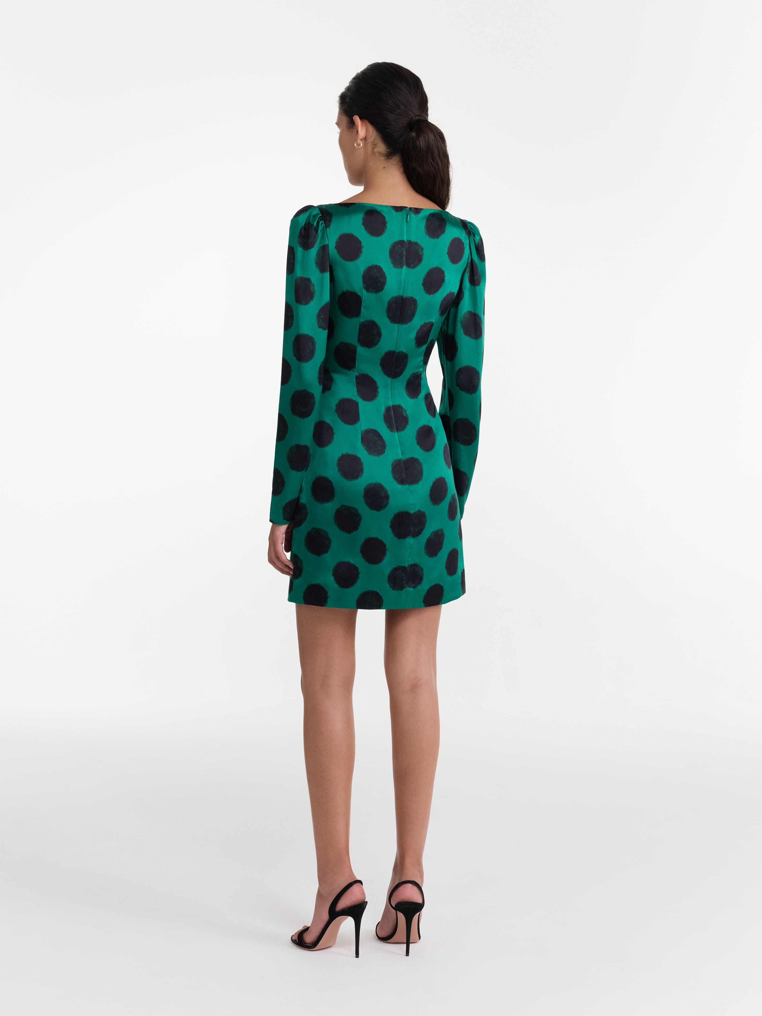 Kelly Mini B Dress in Emerald Giant Polka