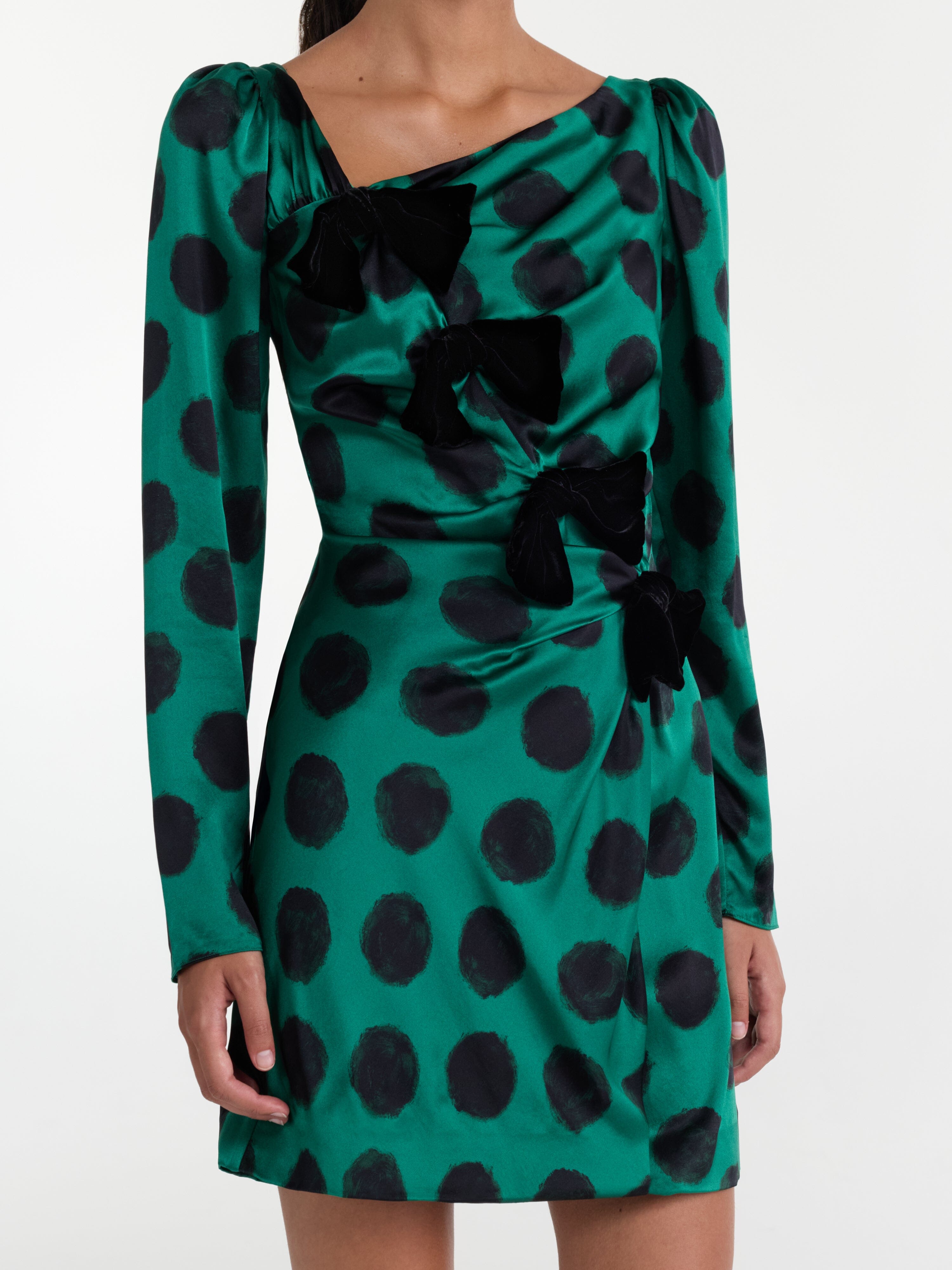 Kelly Mini B Dress in Emerald Giant Polka