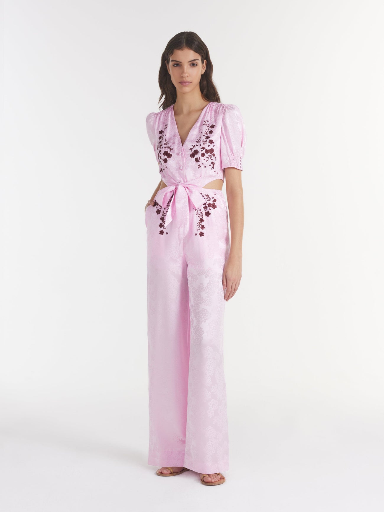 Load image into Gallery viewer, Lea Cutout Jumpsuit in Sugar Brandy Flowers