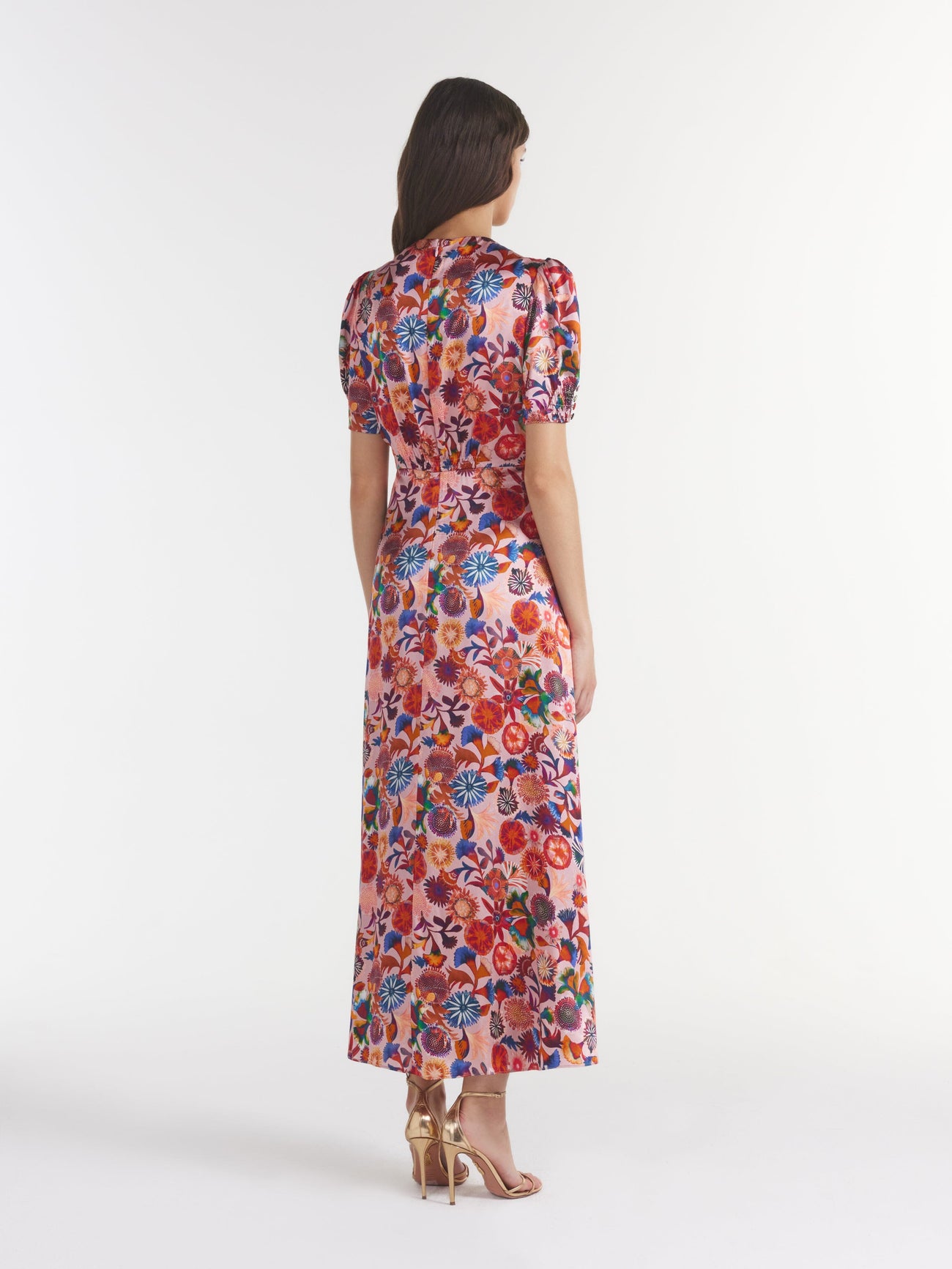 Load image into Gallery viewer, Lea Long Dress in Hibiscus Adorning