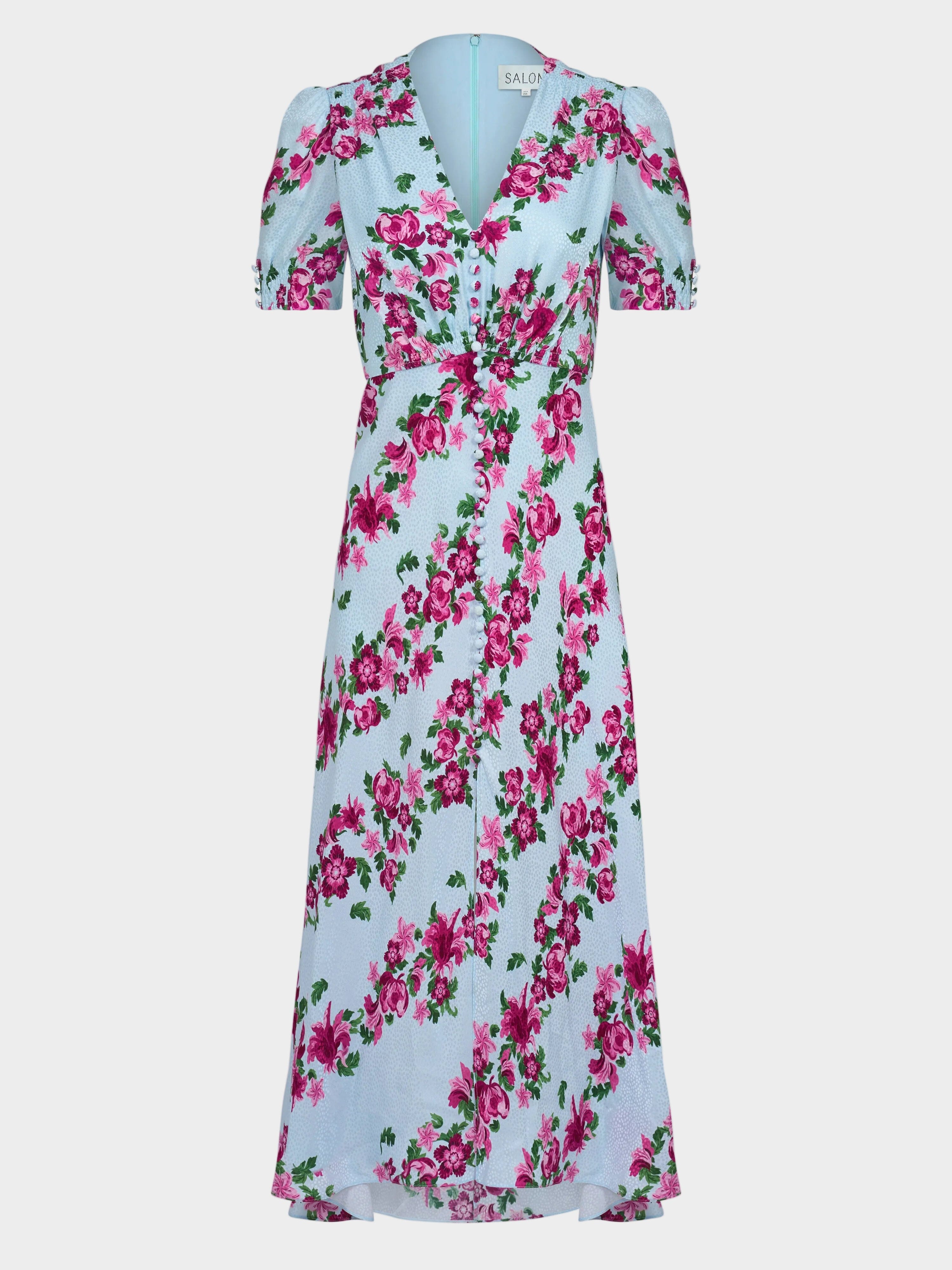 Lea Long Dress in Bellis Diagonal