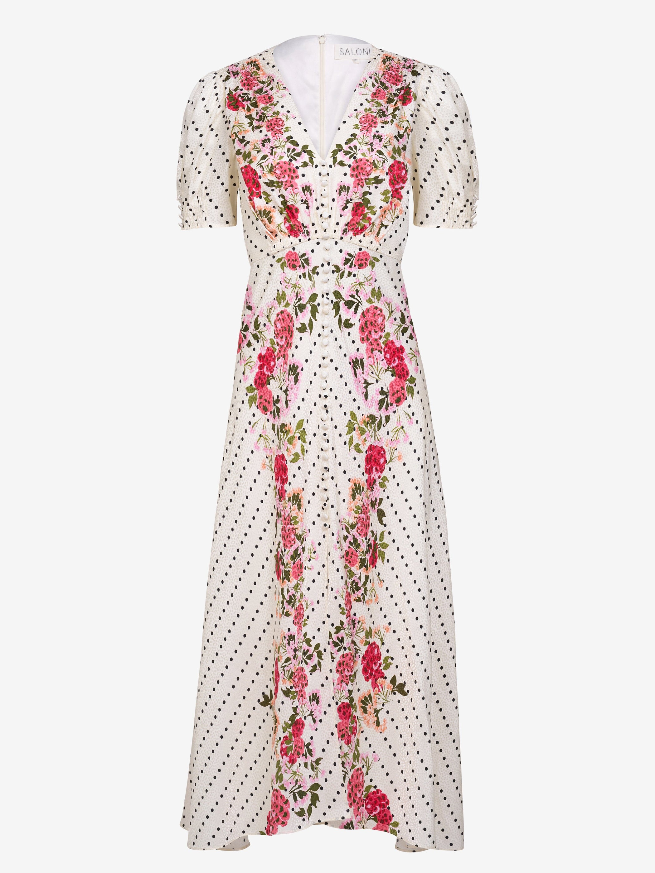 Lea Long Dress in Rouge Polka Dot