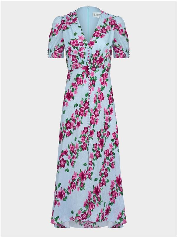 Lea Long Dress in Bellis Diagonal