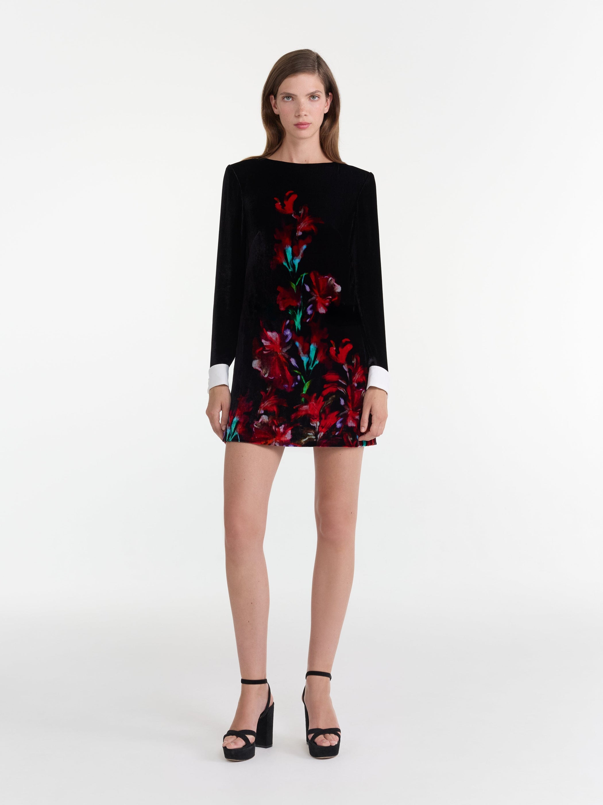 Lucia Short Dress in Aquarelle Rouge