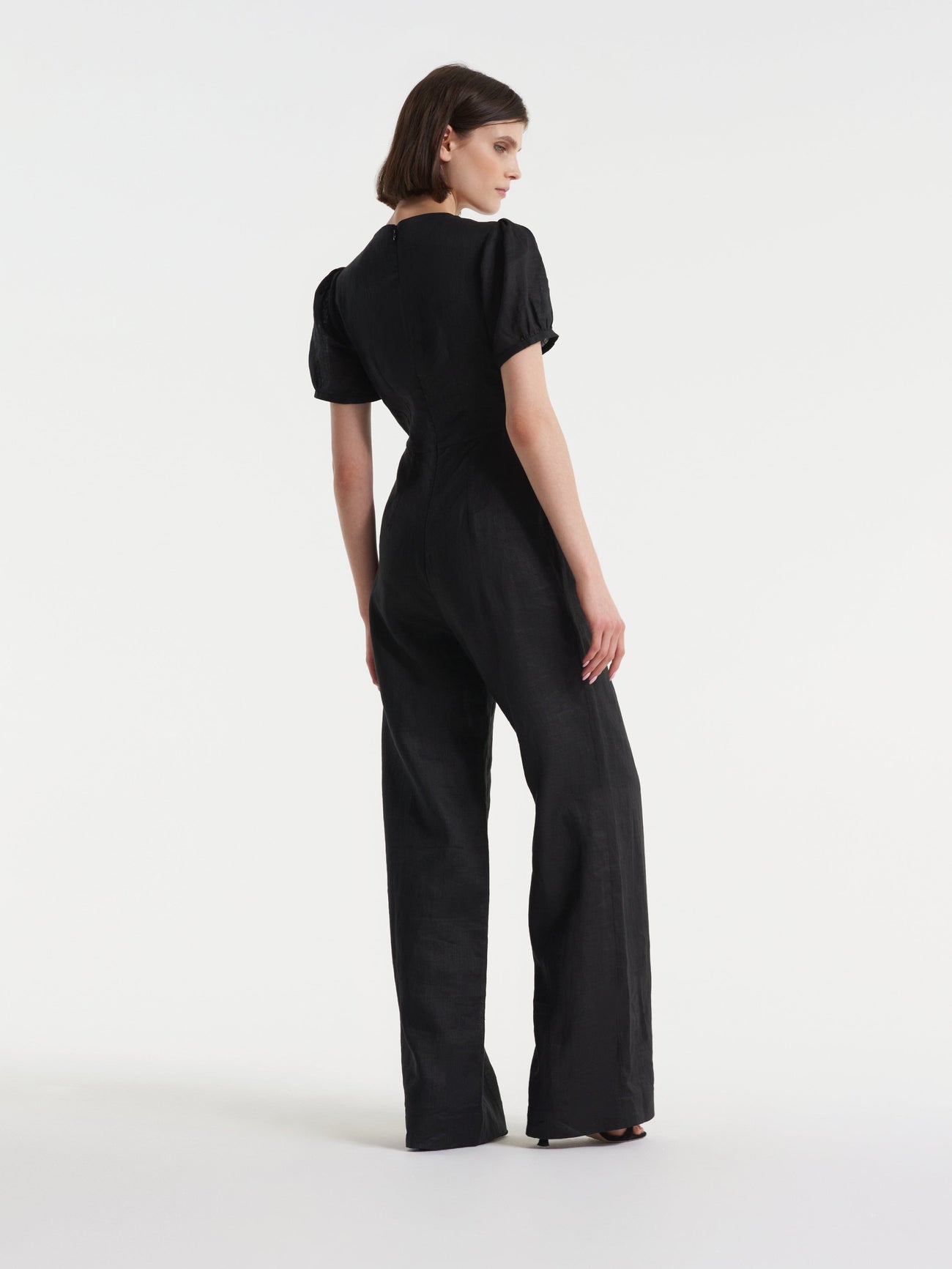Load image into Gallery viewer, Marlowe Jumpsuit in Black with Shell Embroidery