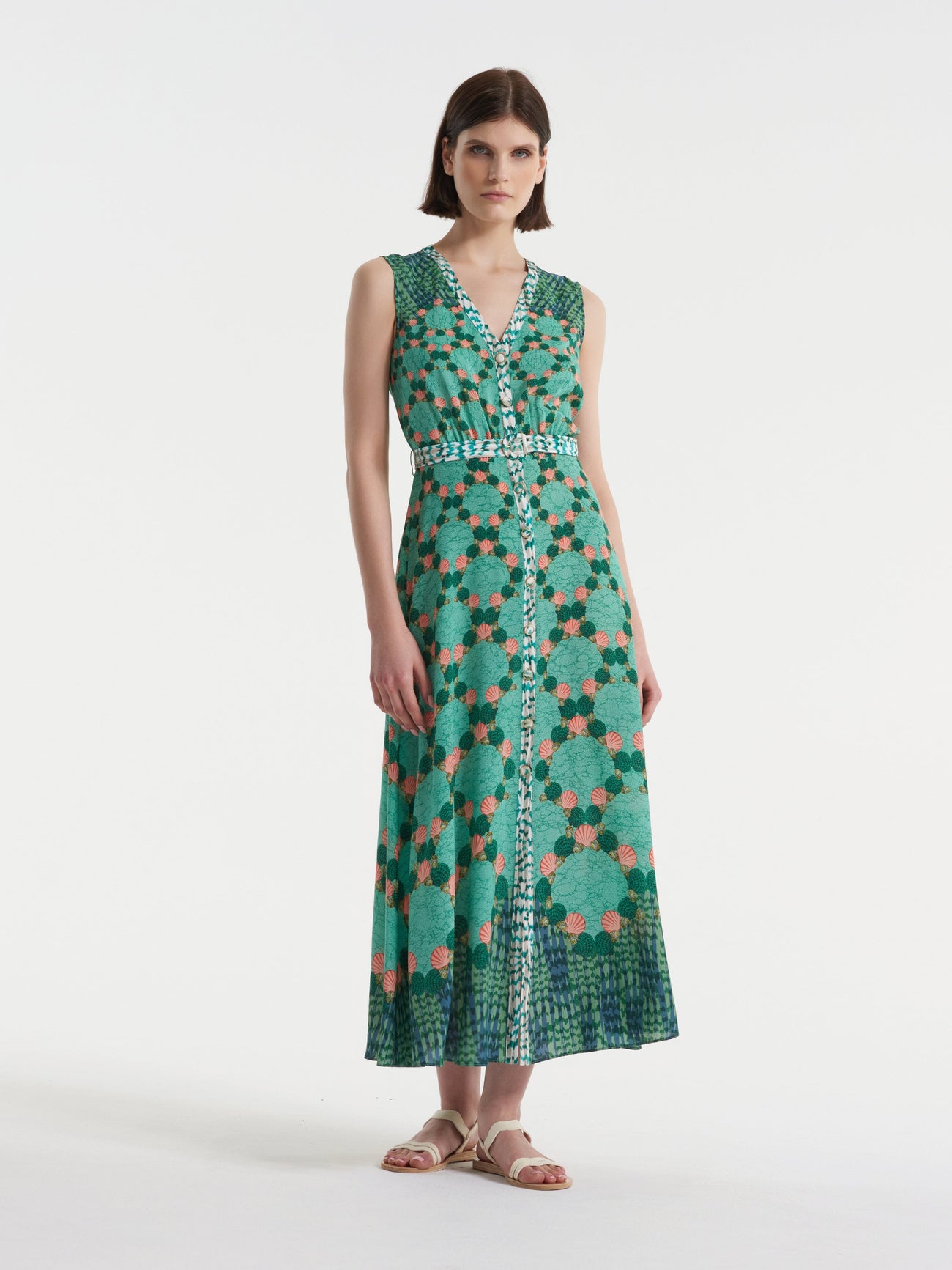 Load image into Gallery viewer, Lea Shirt B Dress in Marine Vine