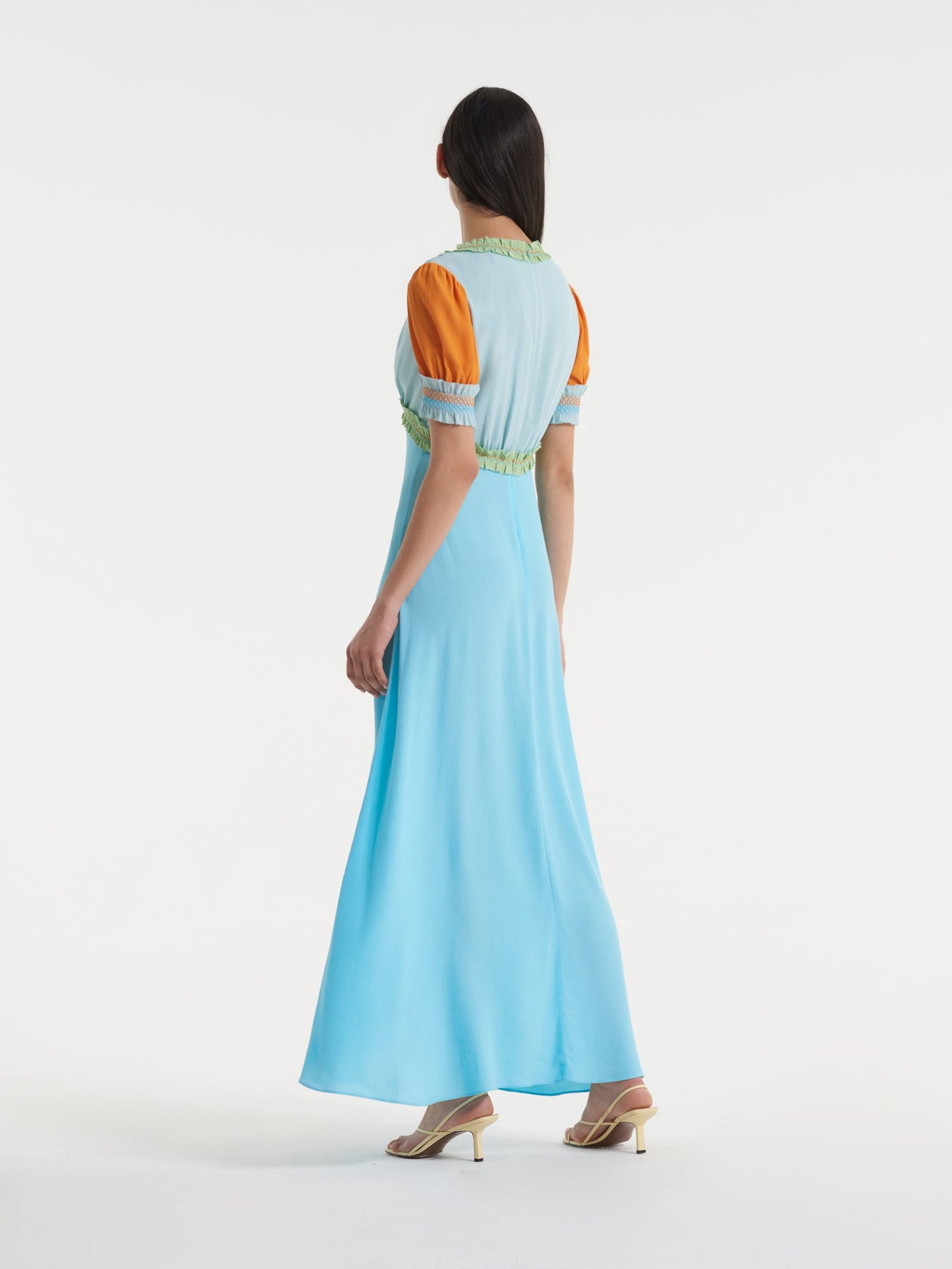 Blue Sonia Print Sleeveless Smocked Dress