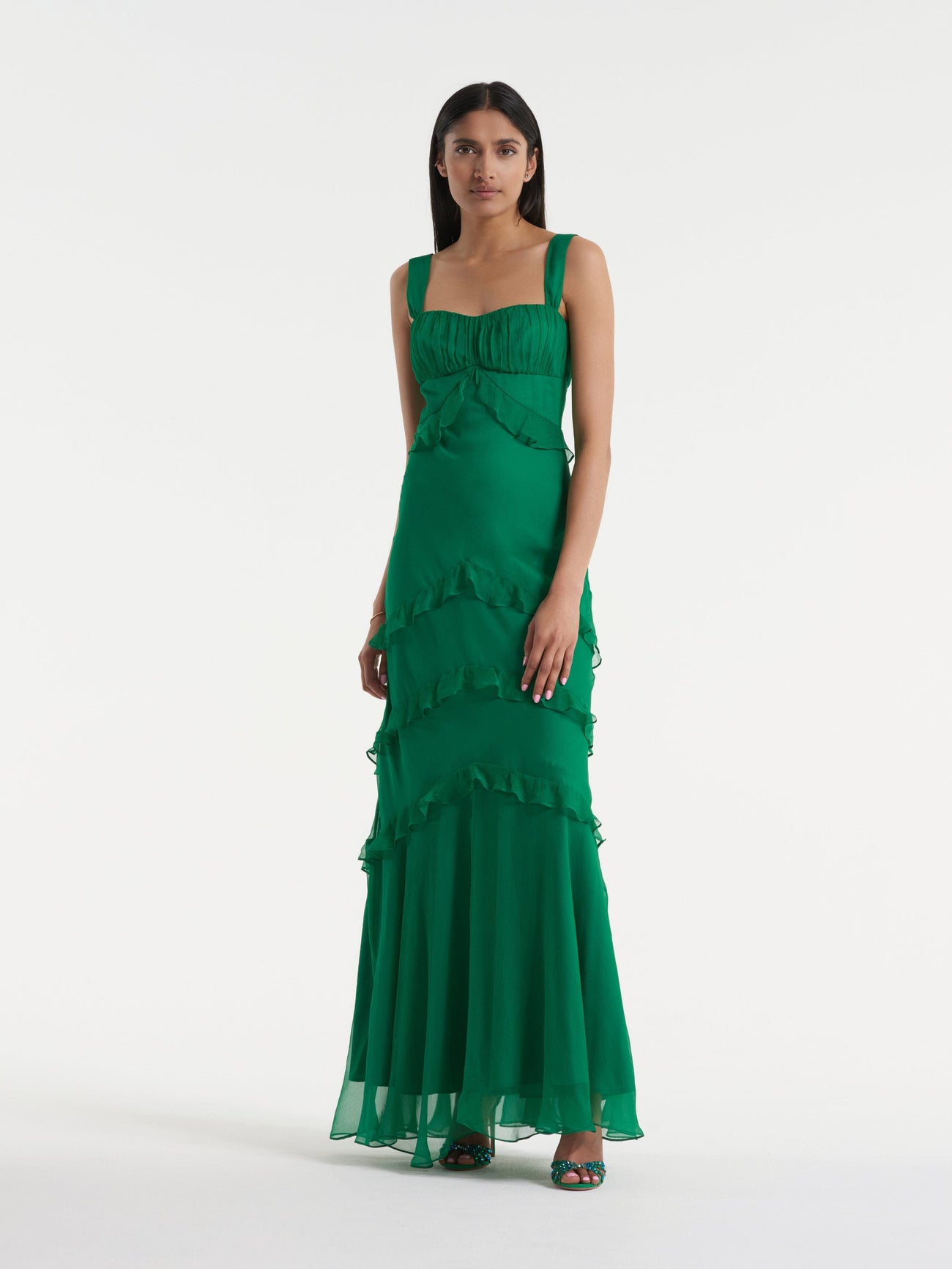 Load image into Gallery viewer, Chandra Dress in Emerald Green