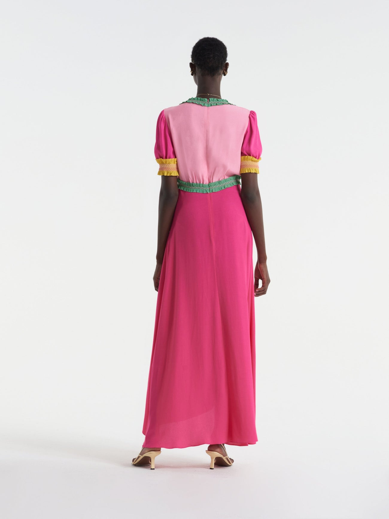 Load image into Gallery viewer, Lea Smocked Dress in Flamingo