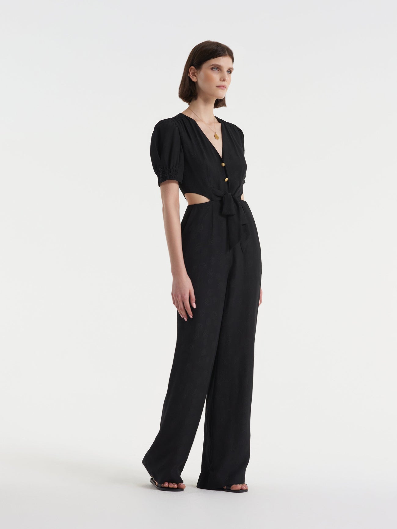 Load image into Gallery viewer, Lea Cutout Jumpsuit in Black