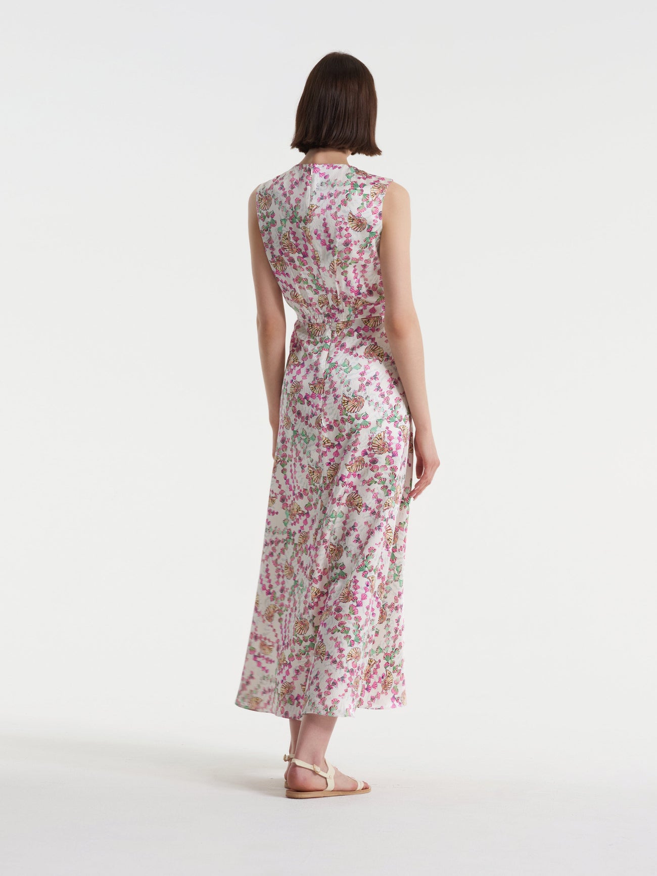 Load image into Gallery viewer, Lea Long C Dress in Sandstone Blanc