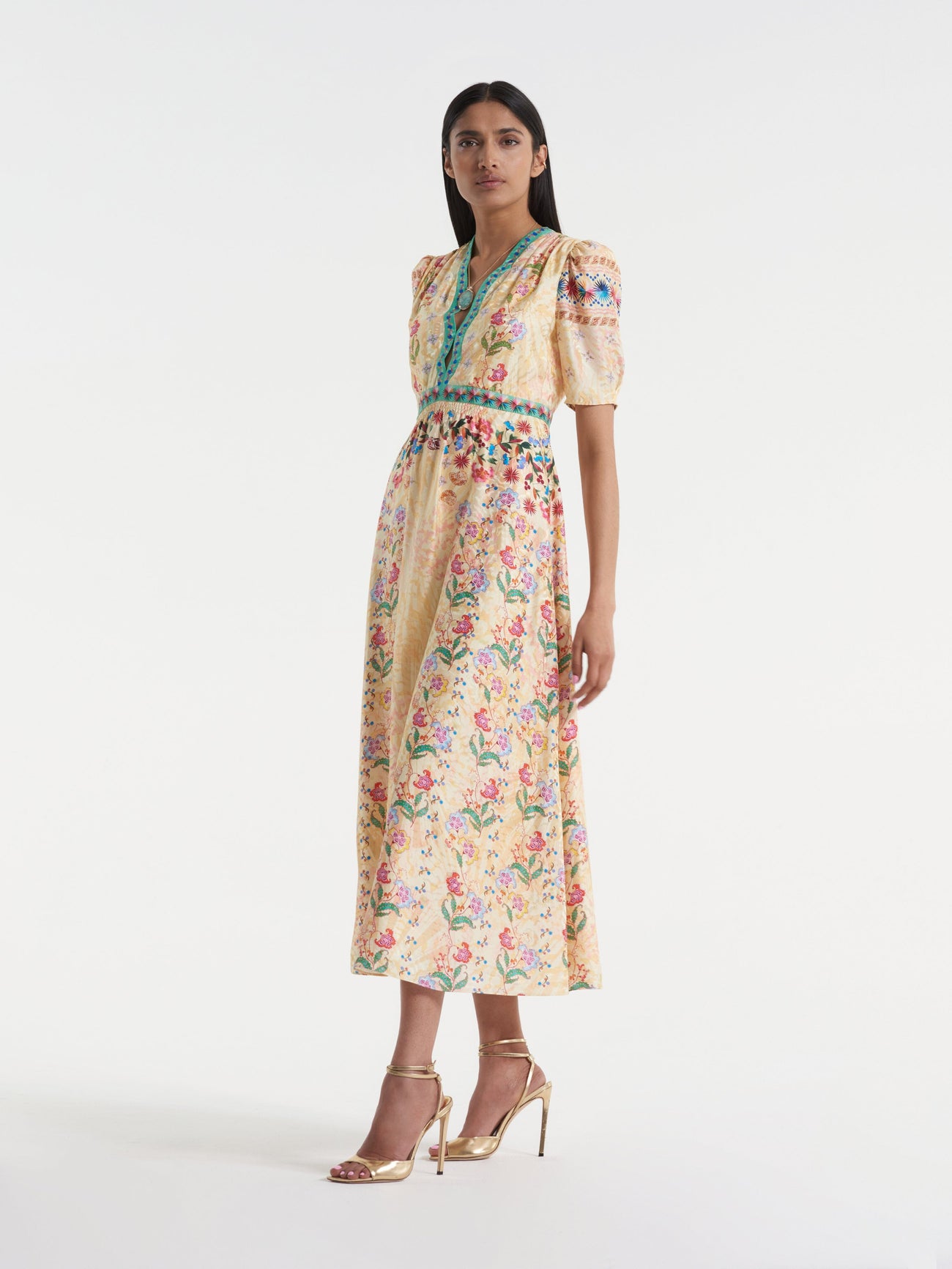 Load image into Gallery viewer, Tabitha Dress in Floral Oyster