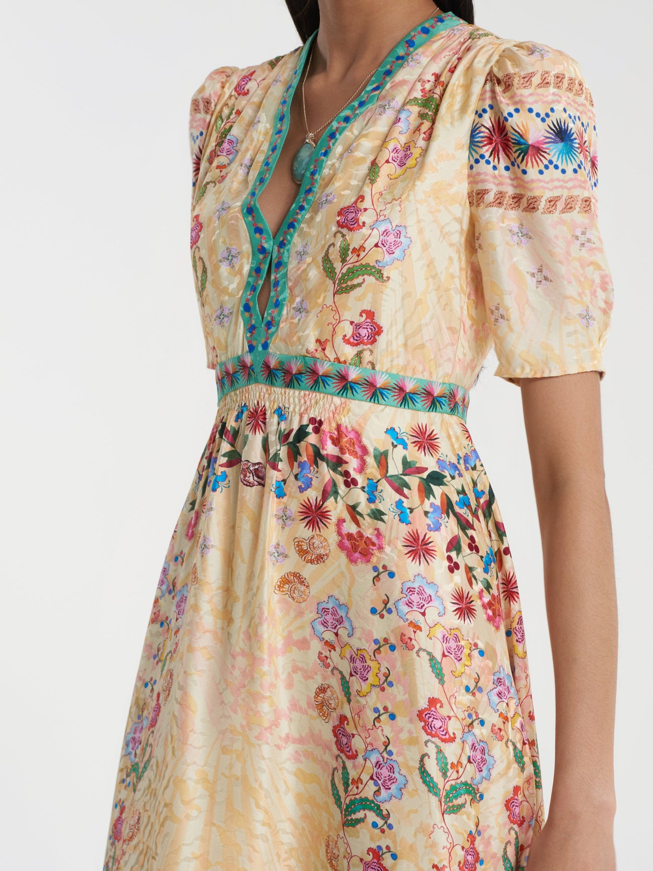 Load image into Gallery viewer, Tabitha Dress in Floral Oyster