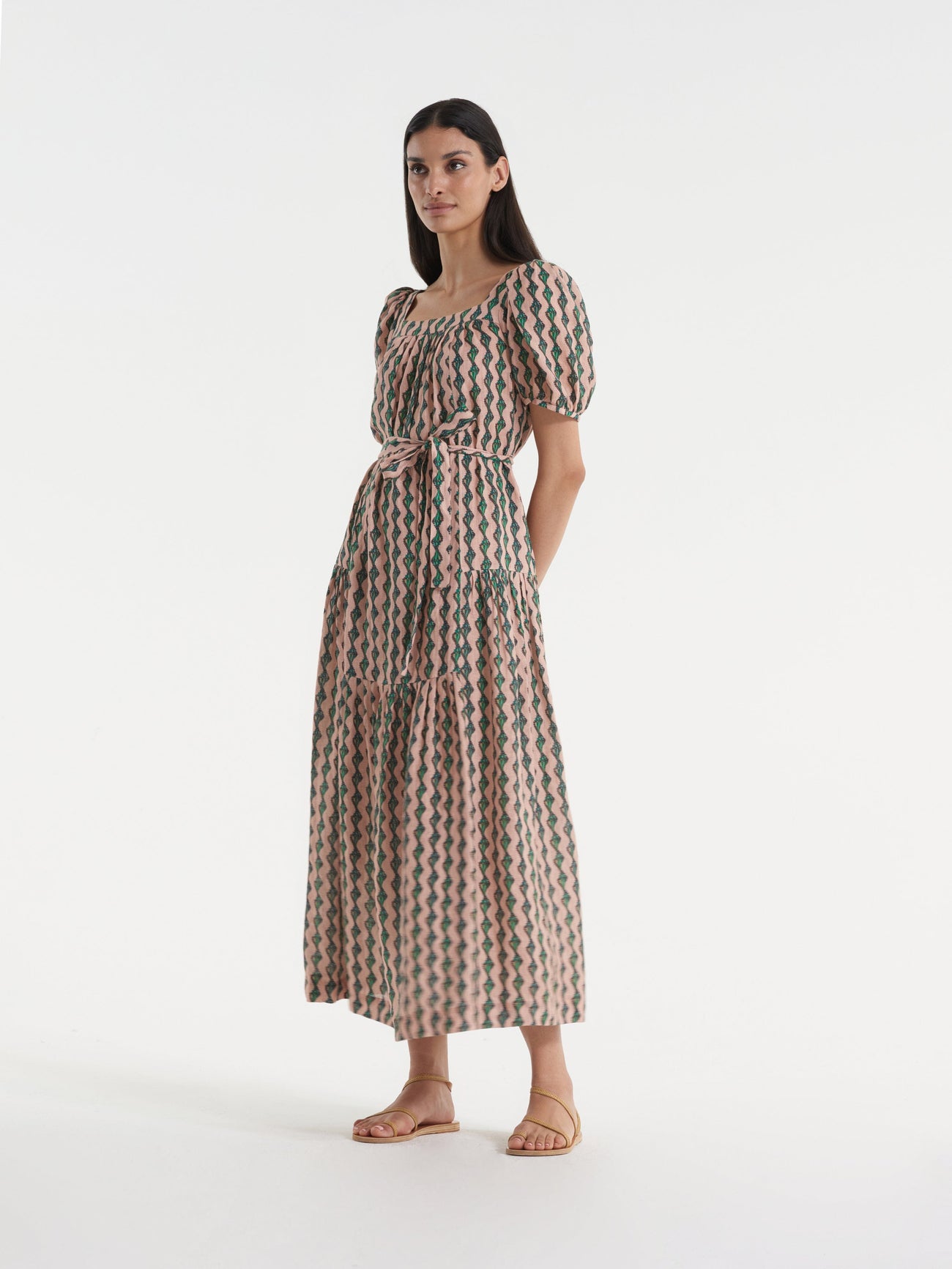 Load image into Gallery viewer, Yashi Dress in Ocean Stripe