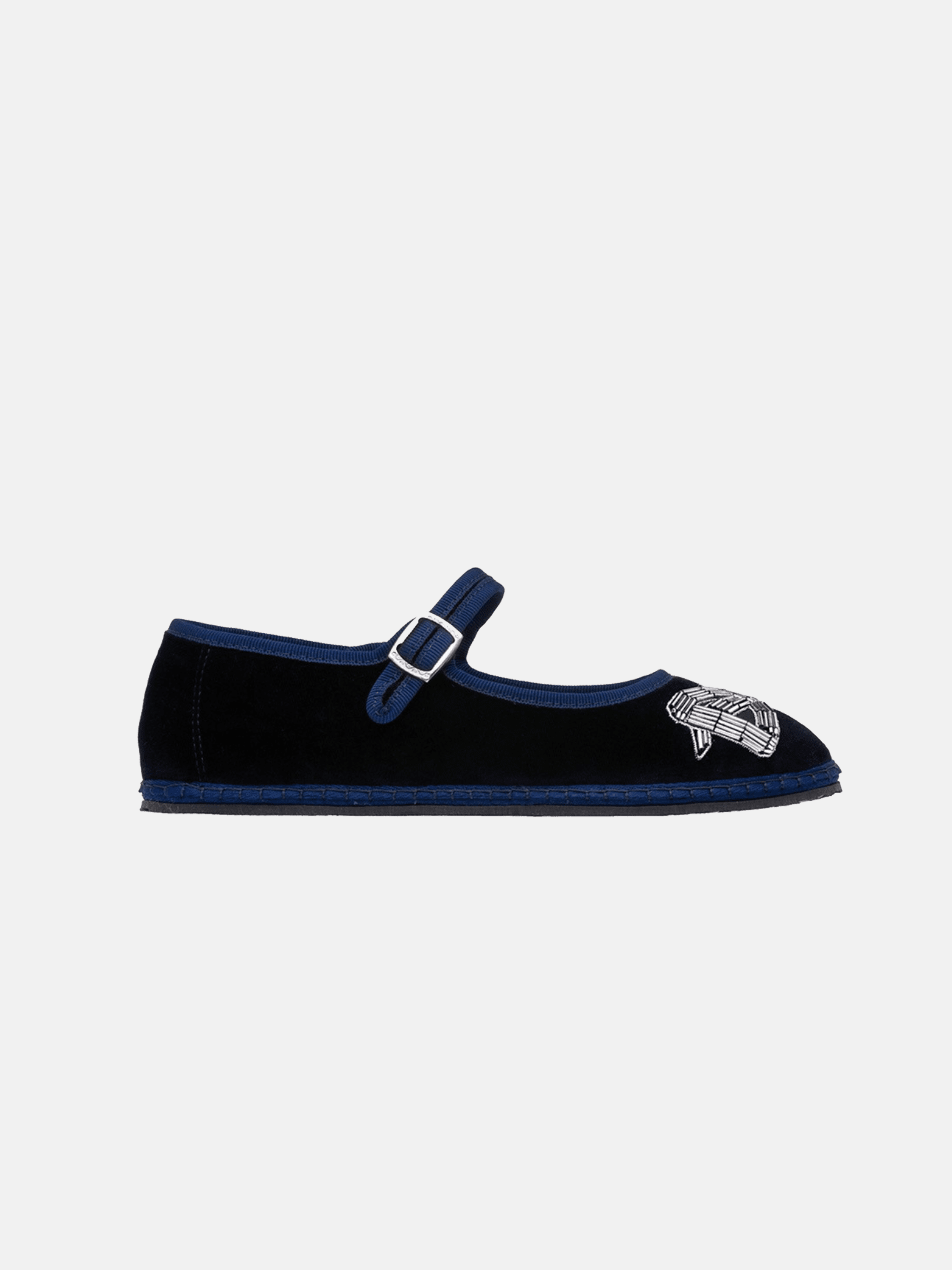 MJ Clementine Navy Bow Embroidery