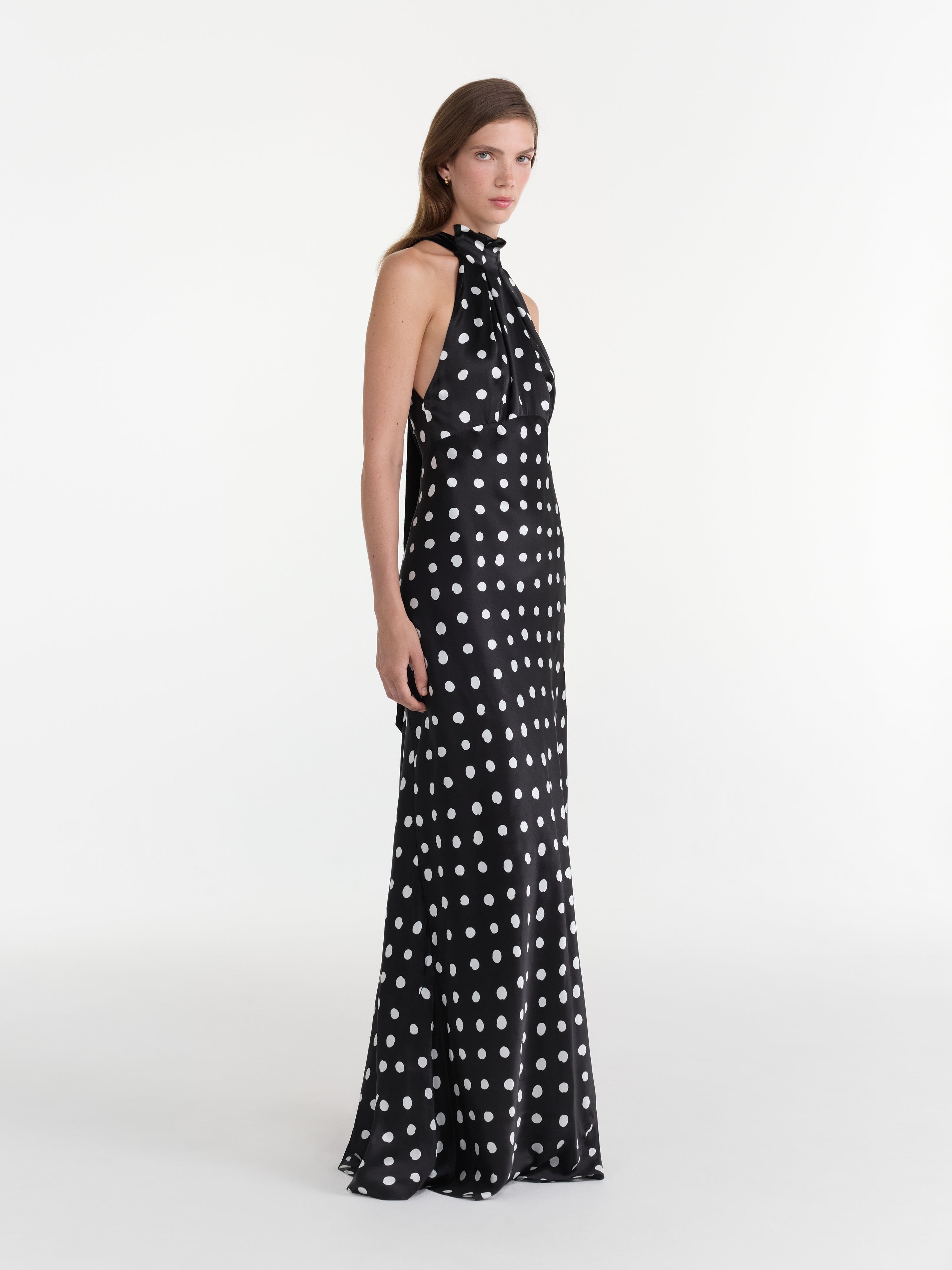 Michelle Dress in Mono Dot Black