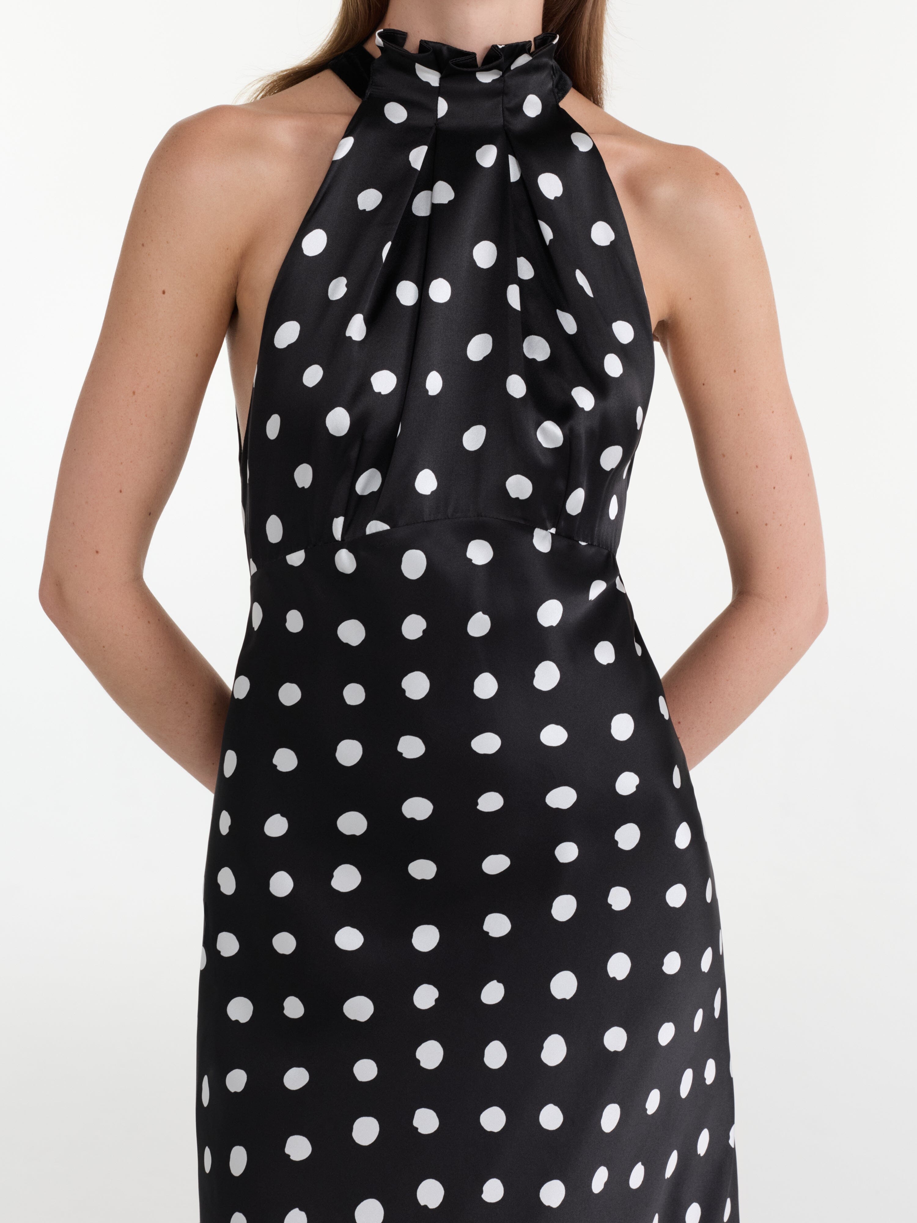 Michelle Dress in Mono Dot Black