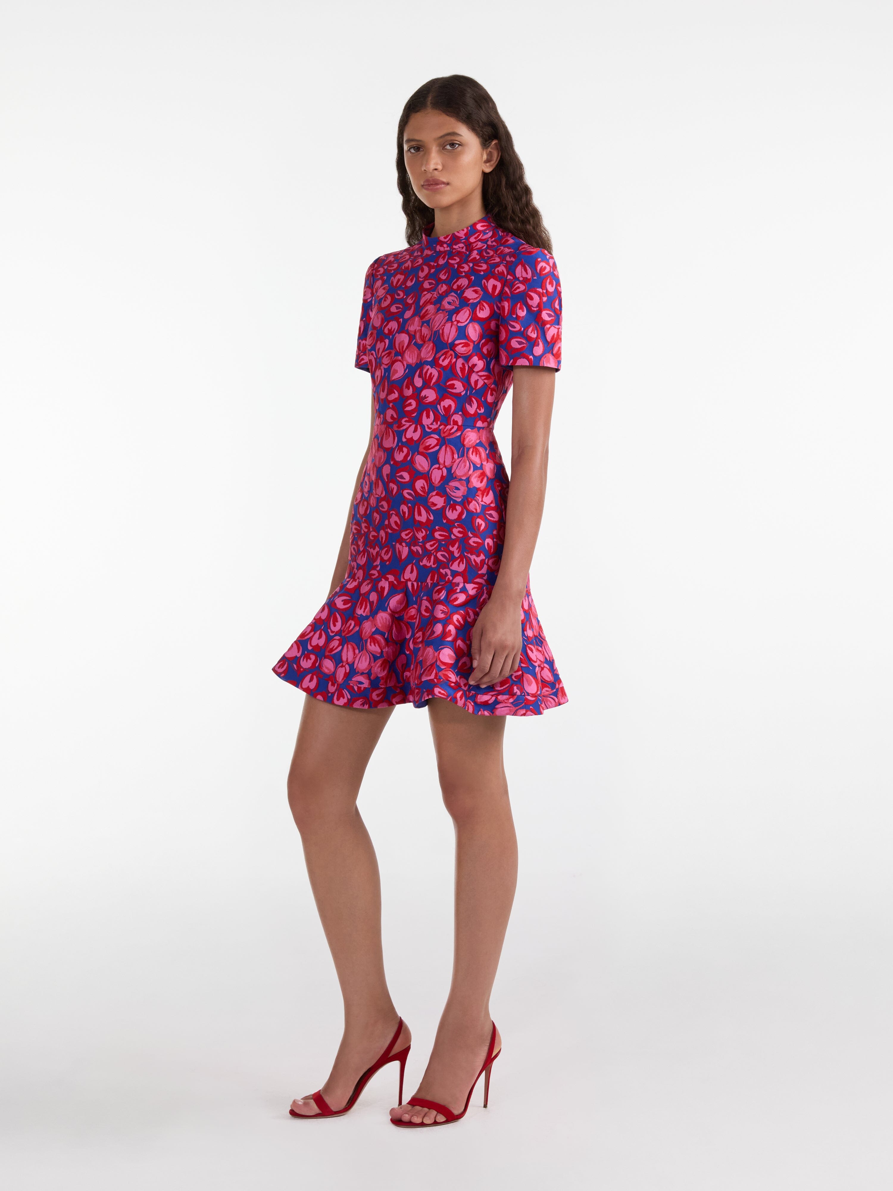 Min C Dress in Azure Flamingo