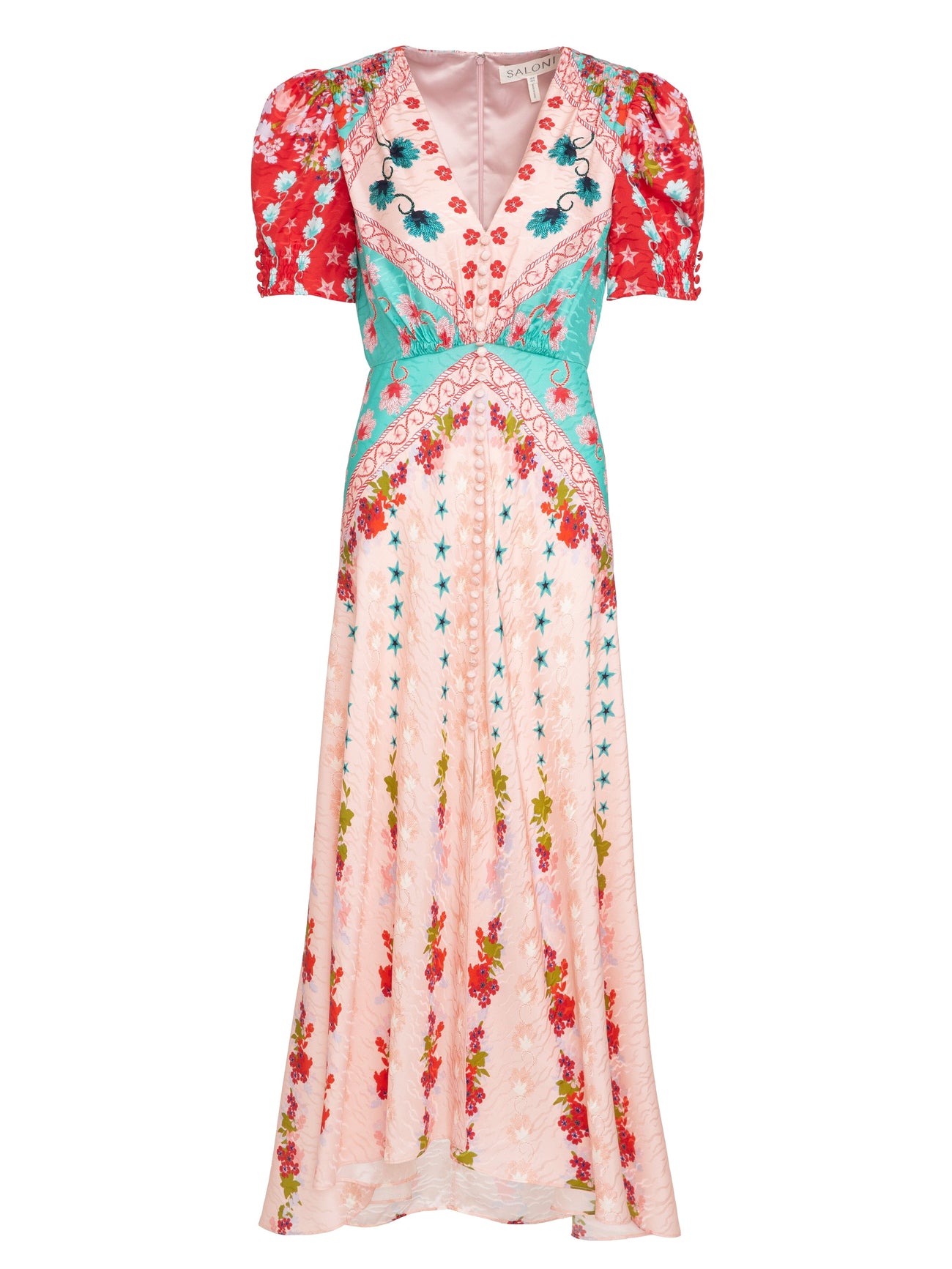 Load image into Gallery viewer, Lea Long Dress in Blush Lupins print