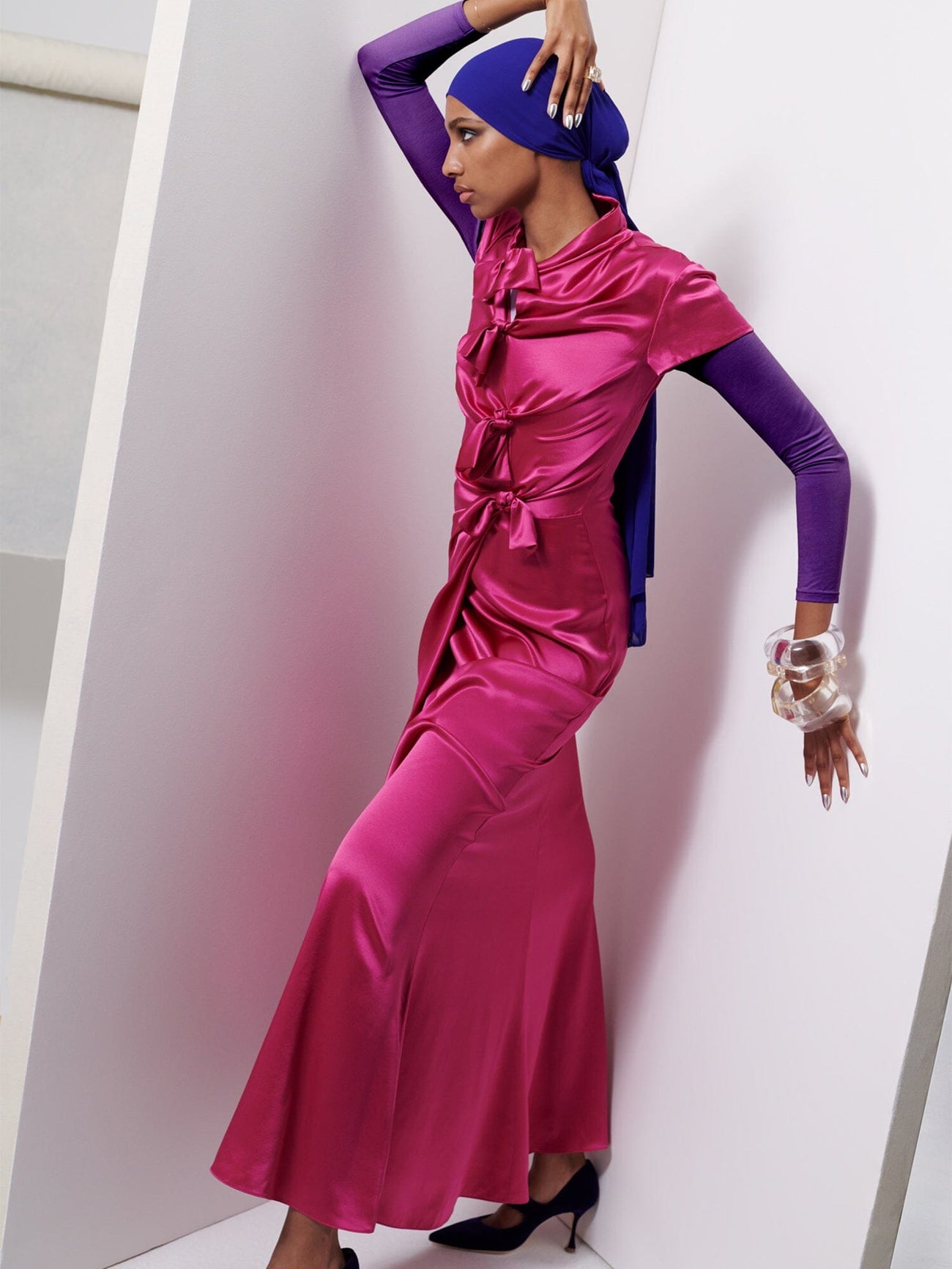 Load image into Gallery viewer, Kelly Long Dress in Pink Flambé