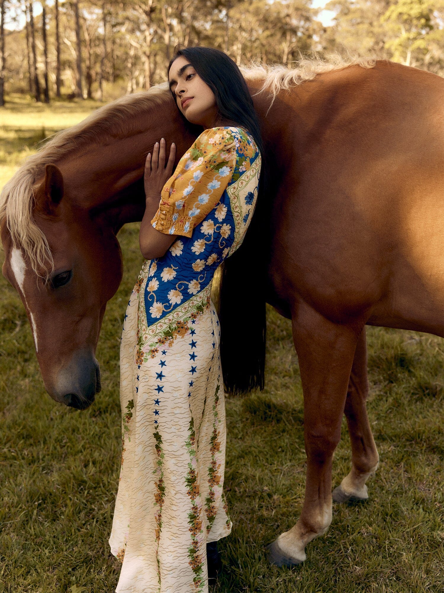 Lea Long Dress in Fresh Lupins print