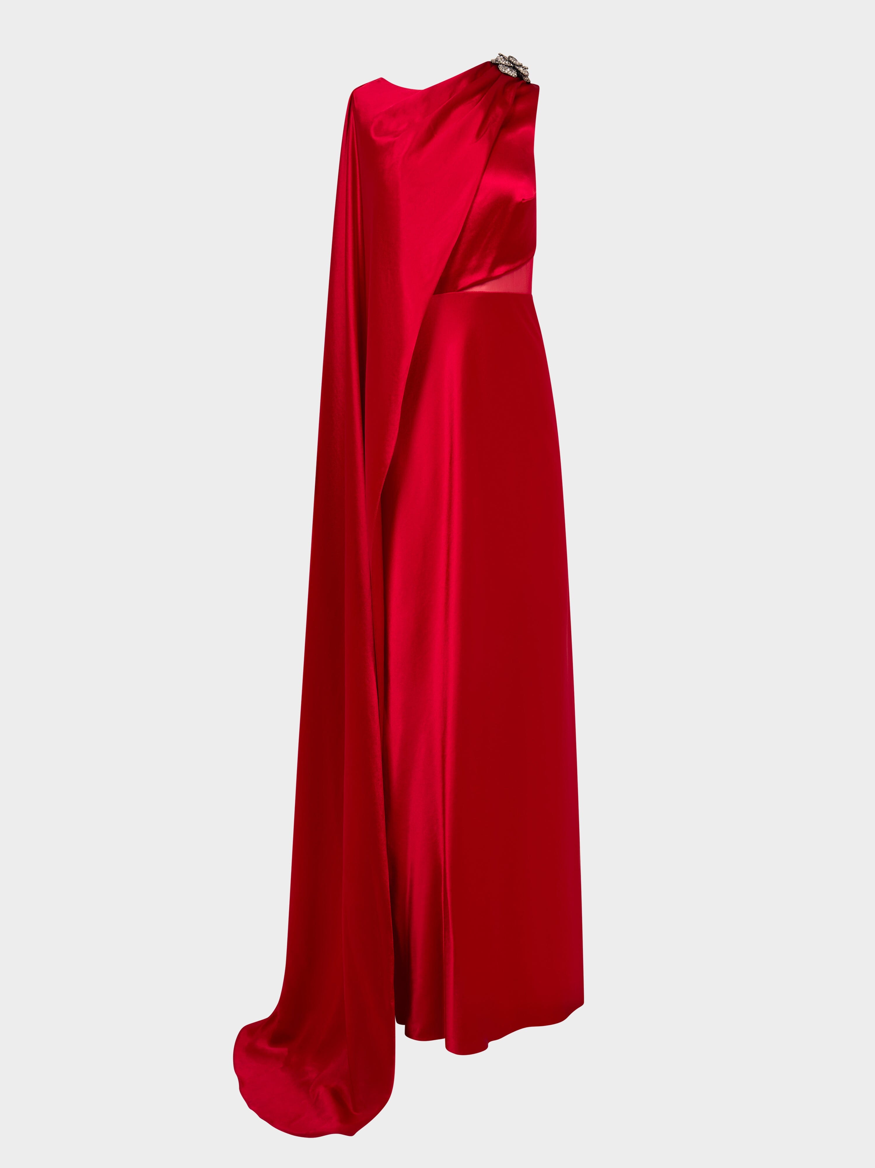 Phoenix Long Dress in Scarlet Crystalrose