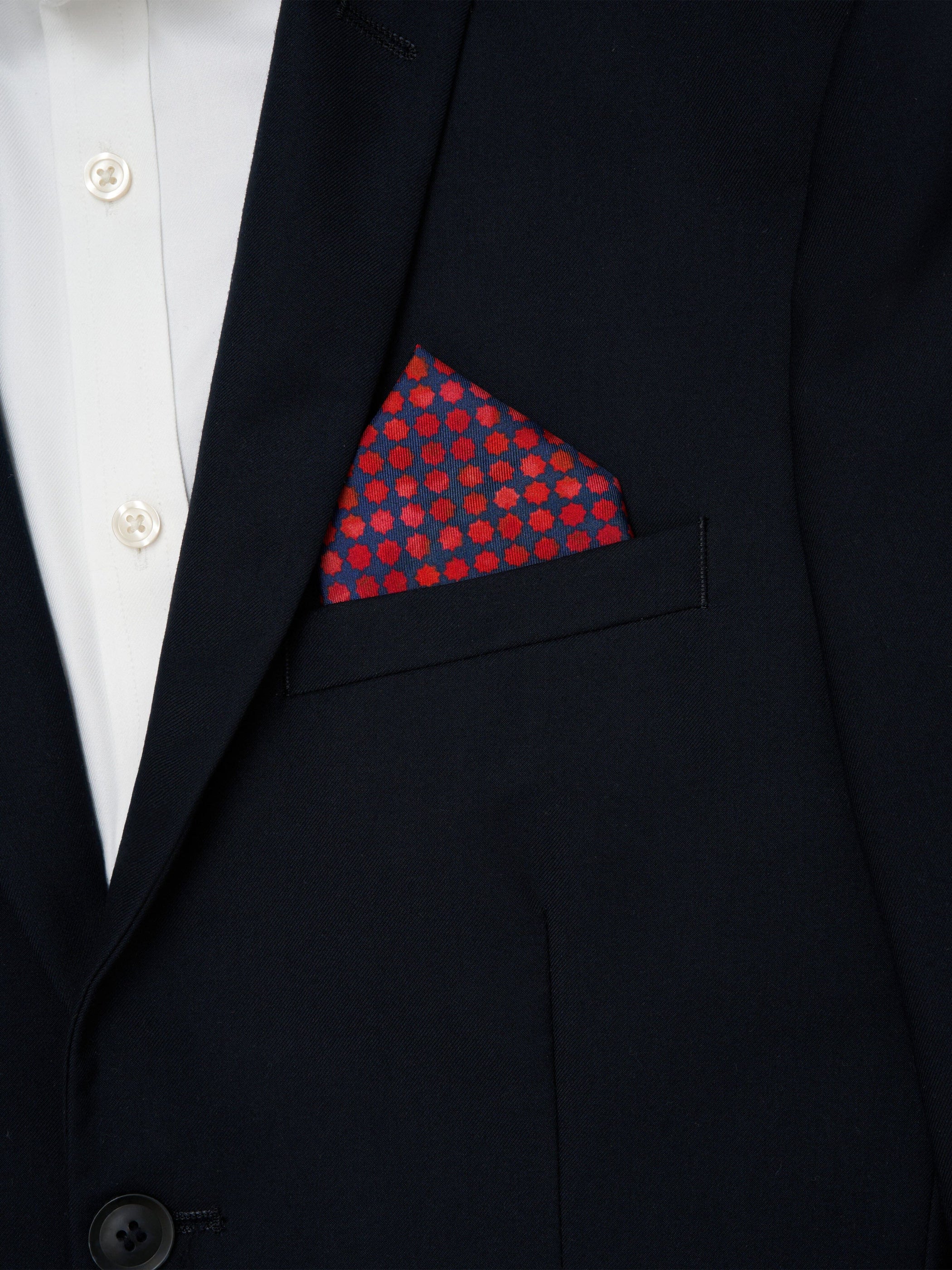 Men's Pocket Square in Cherry Cactus