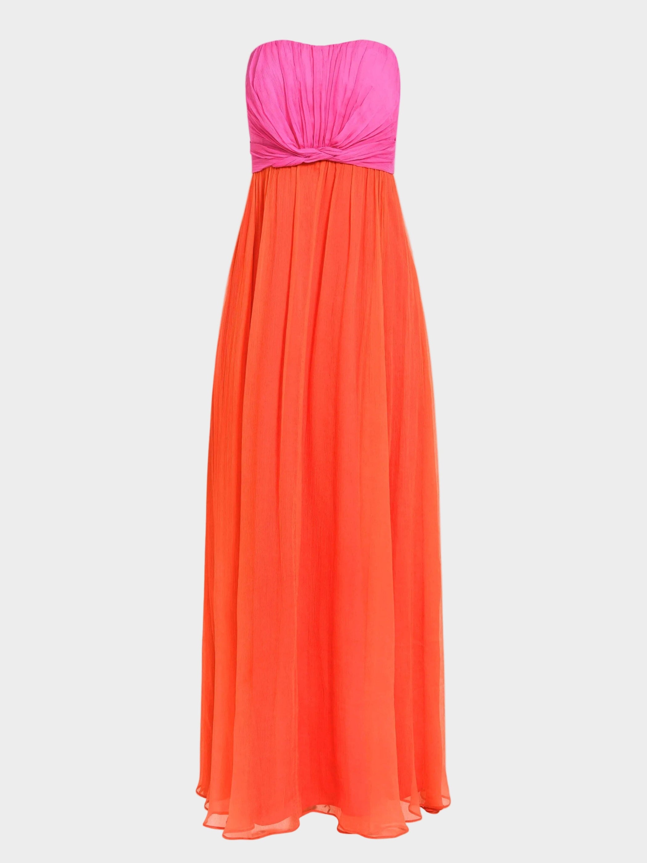 Priya Long Dress in Peony Tangerine