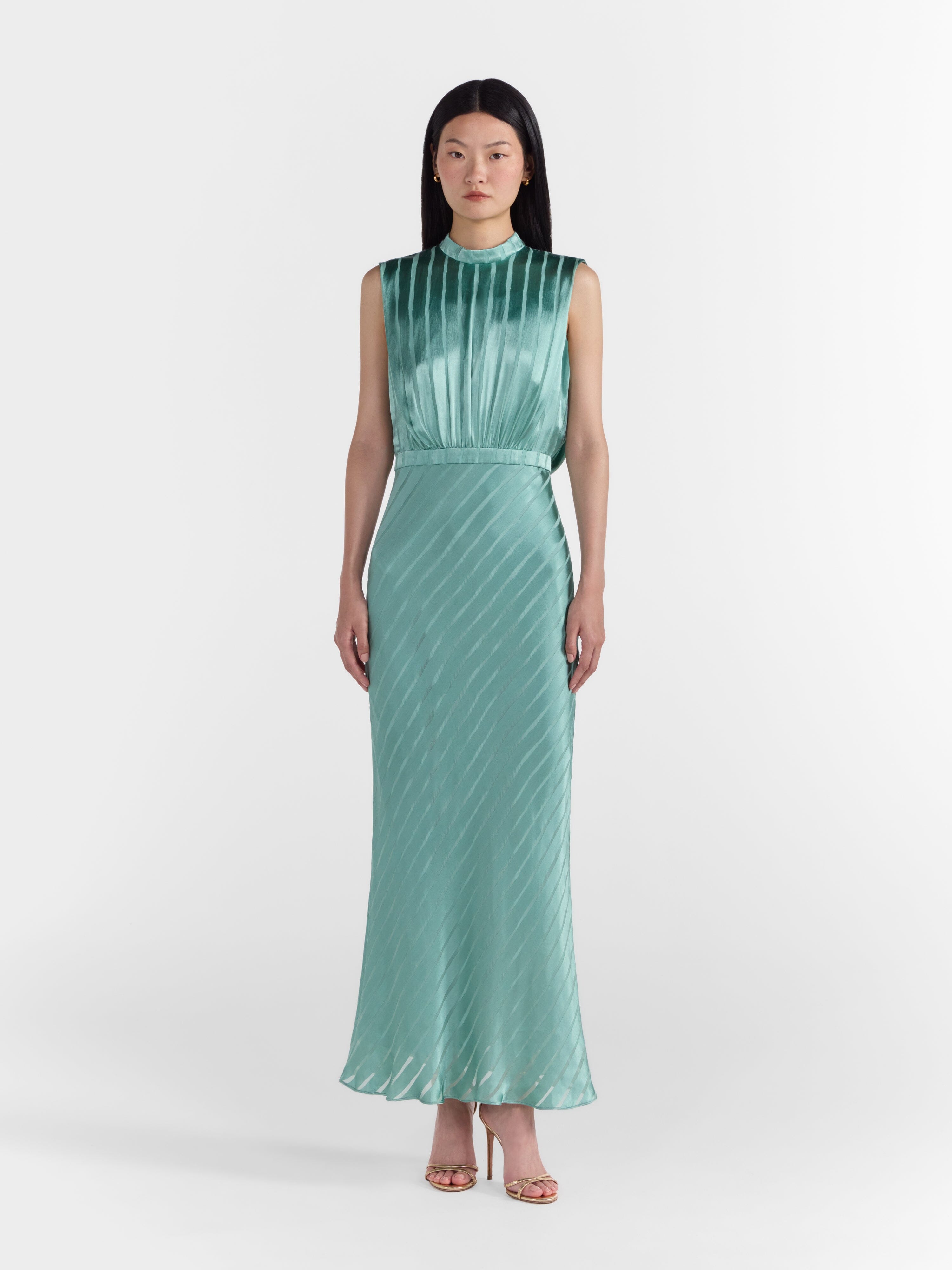 Fleur F Silk Dress in Duckegg