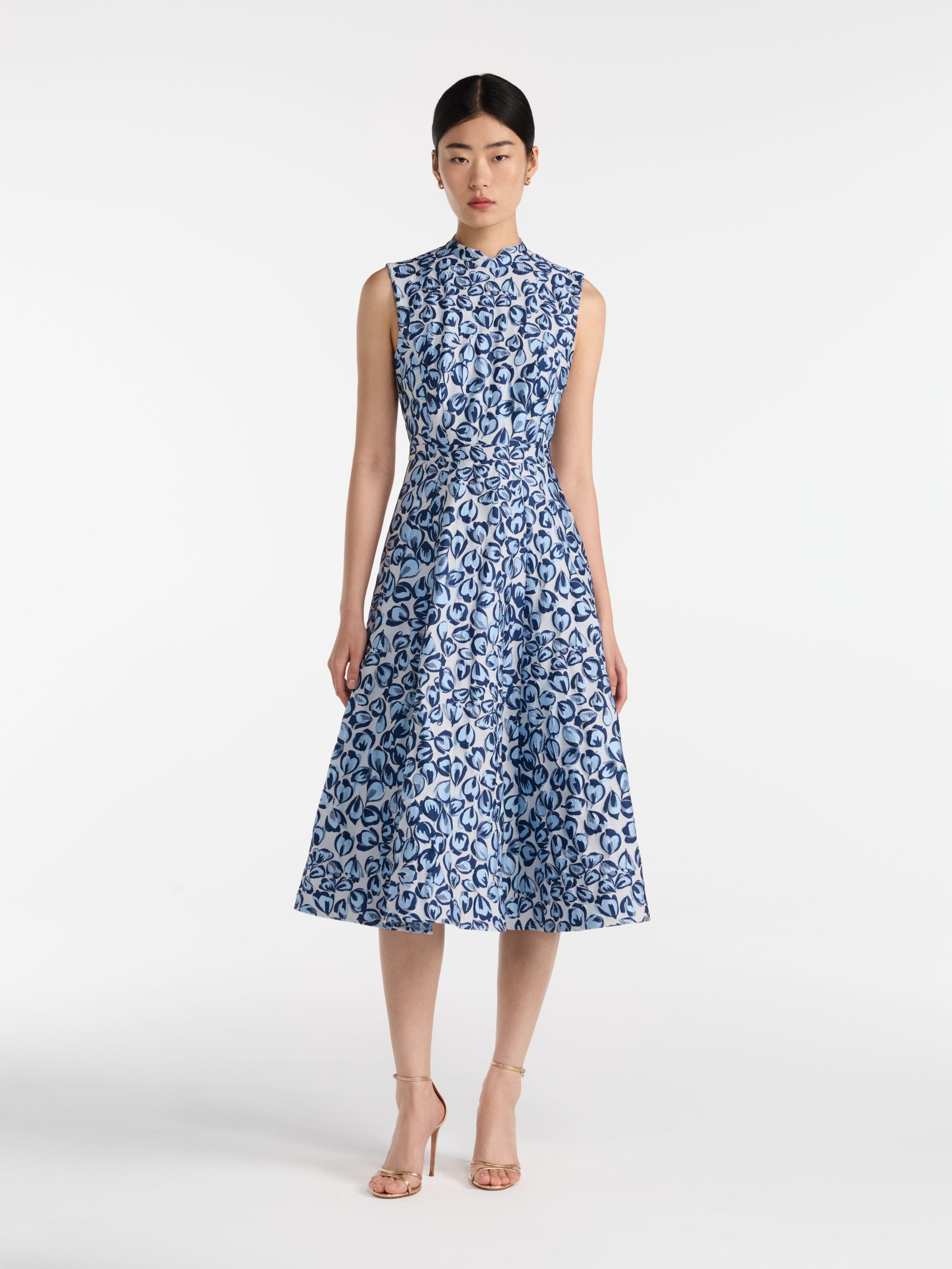 Flora Dress in Porcelain Blues