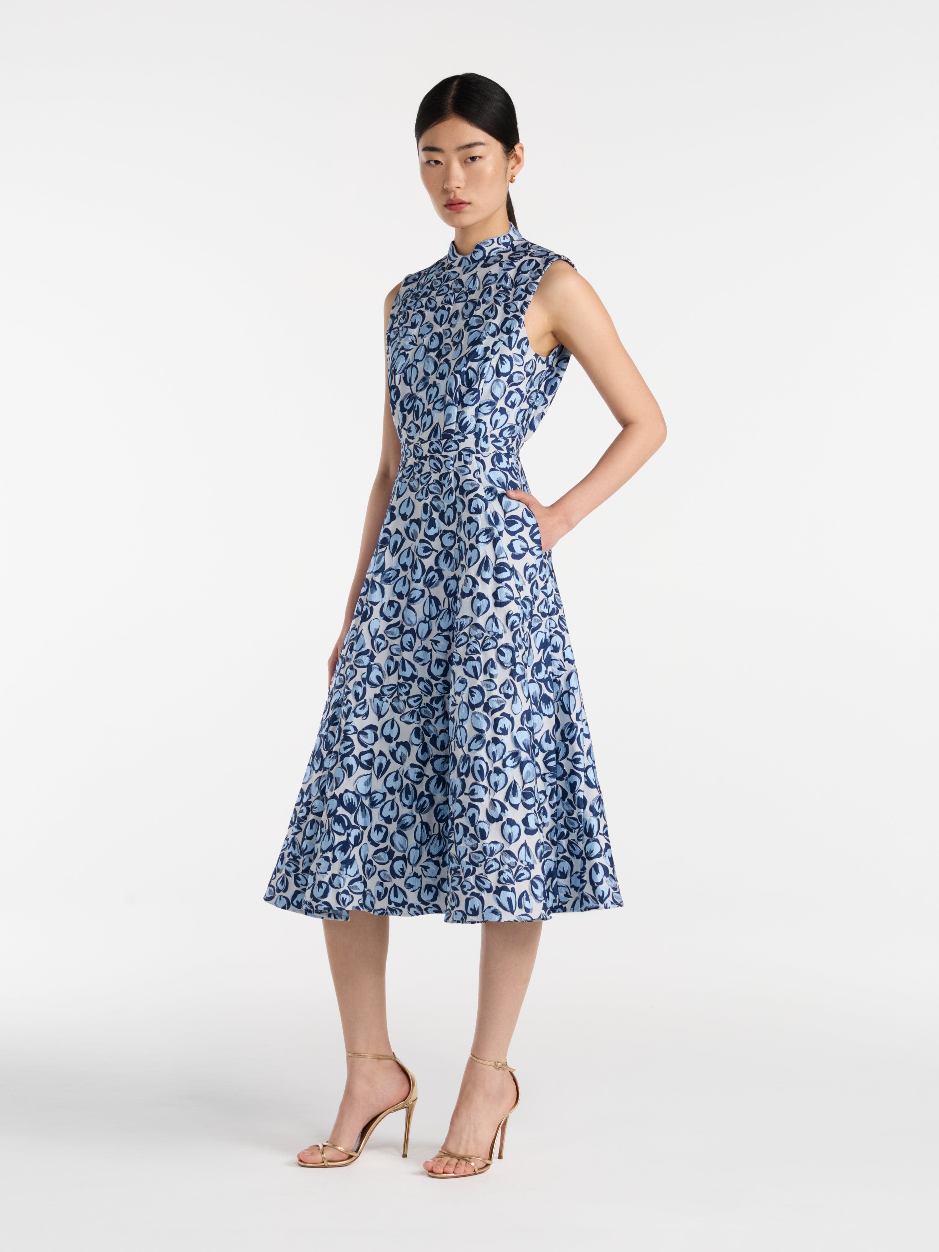Flora Dress in Porcelain Blues SALONI Flora Dress in Porcelain Blues SALONI