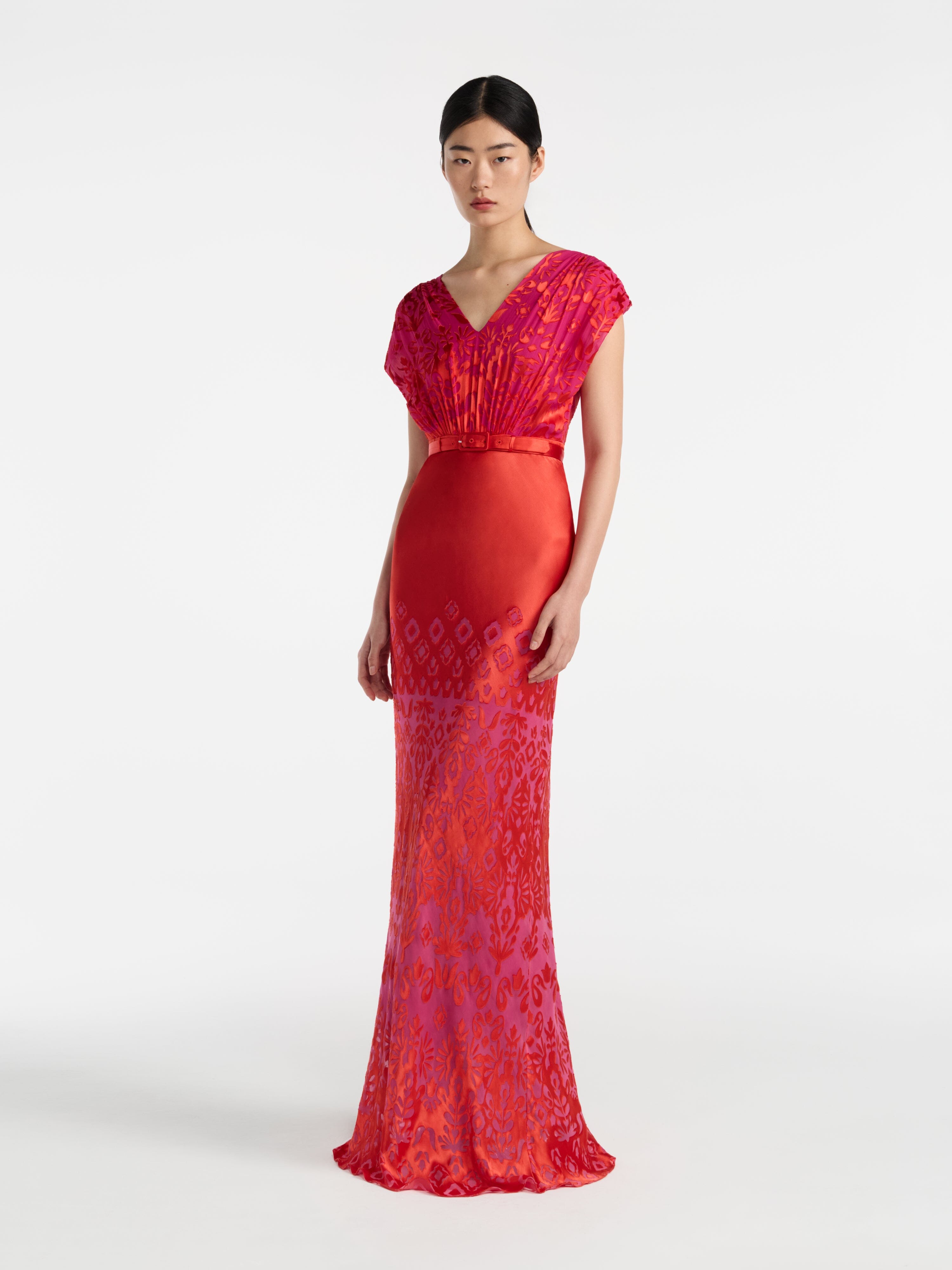 Apsara Long Dress in Magenta Rouge – SALONI Apsara Long Dress in Magenta Rouge – SALONI