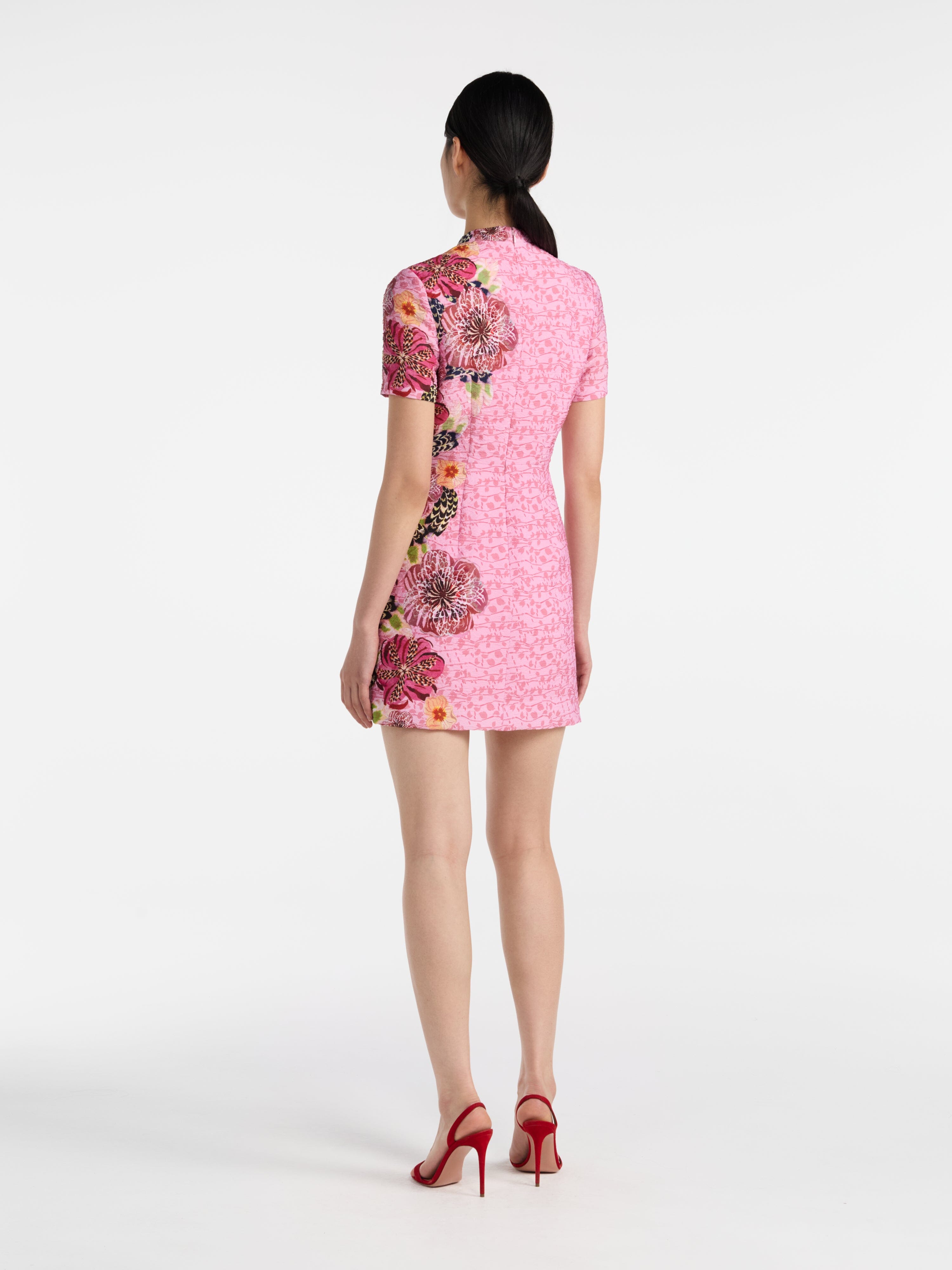 Draped Min Dress in Bamboo Bloom