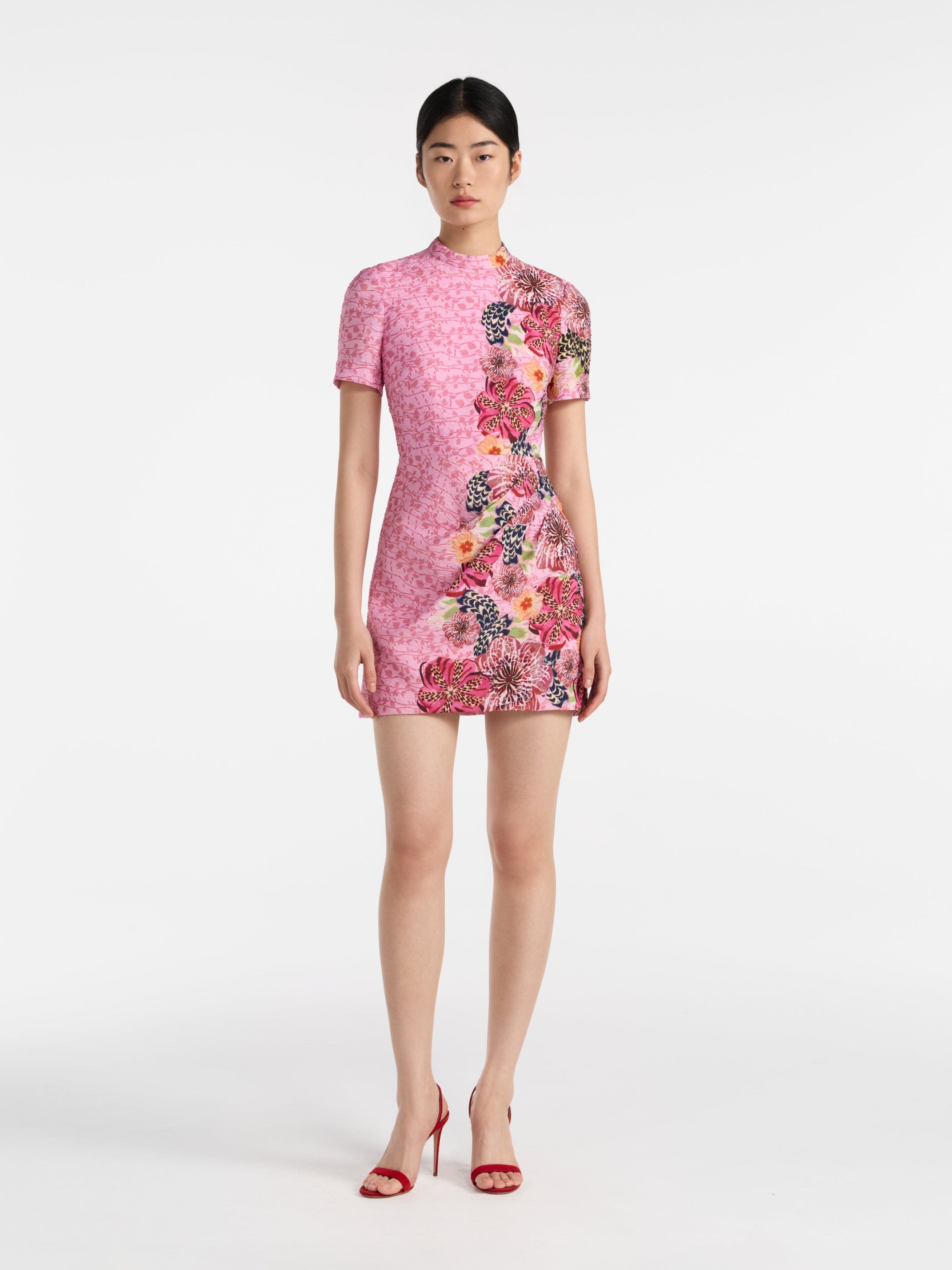 Draped Min Dress in Bamboo Bloom