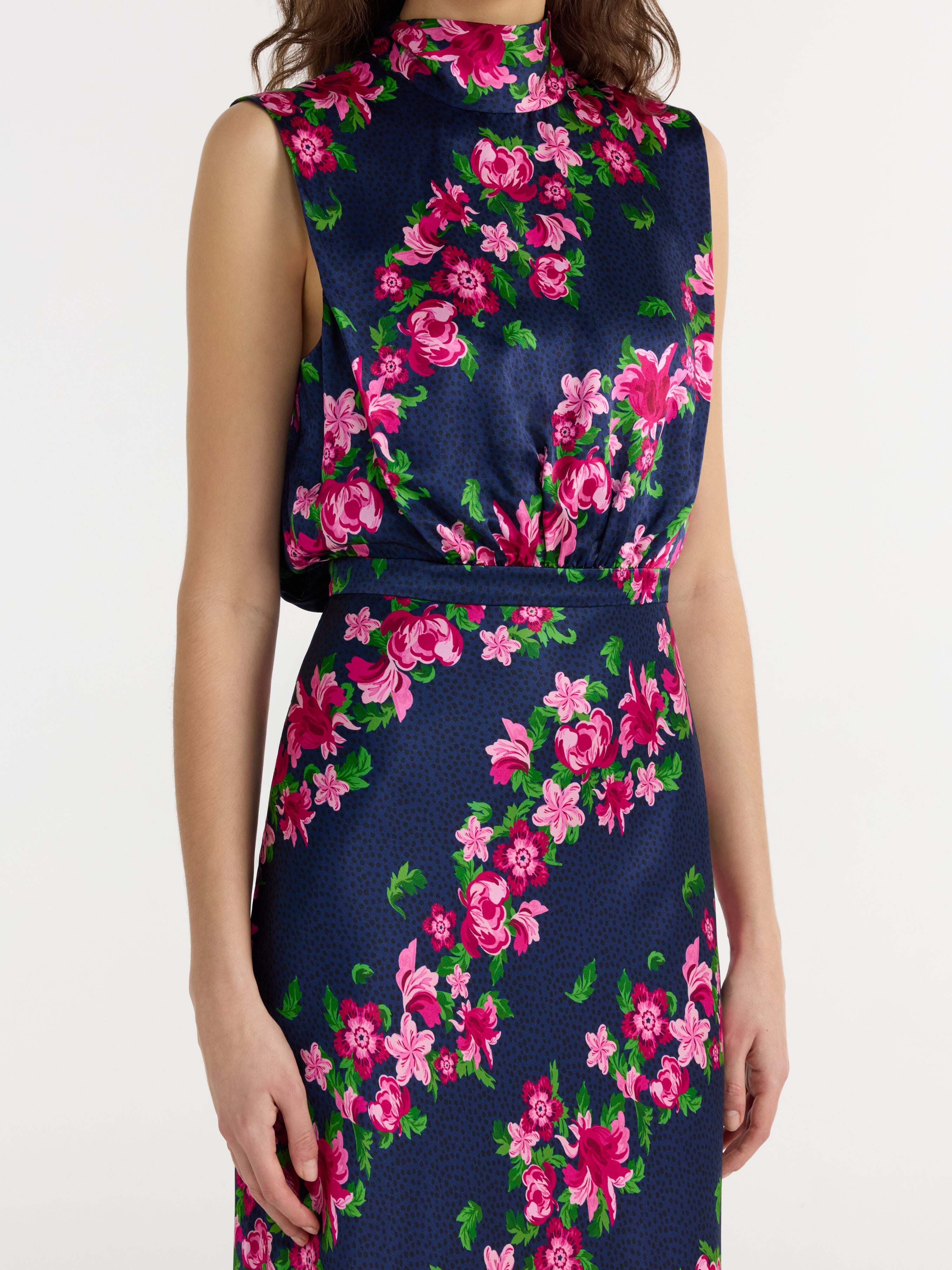 Fleur Dress in Navy Bellis