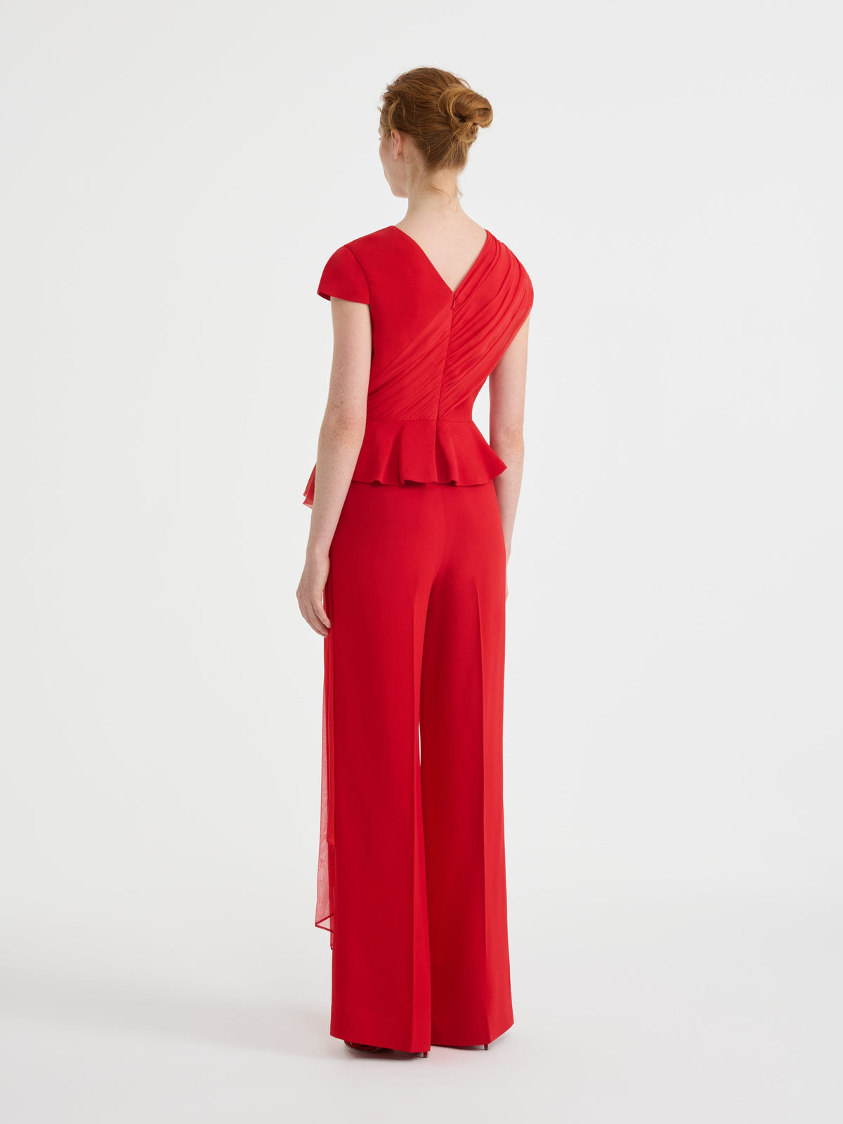 Wide Tailored Trousers in Scarlet