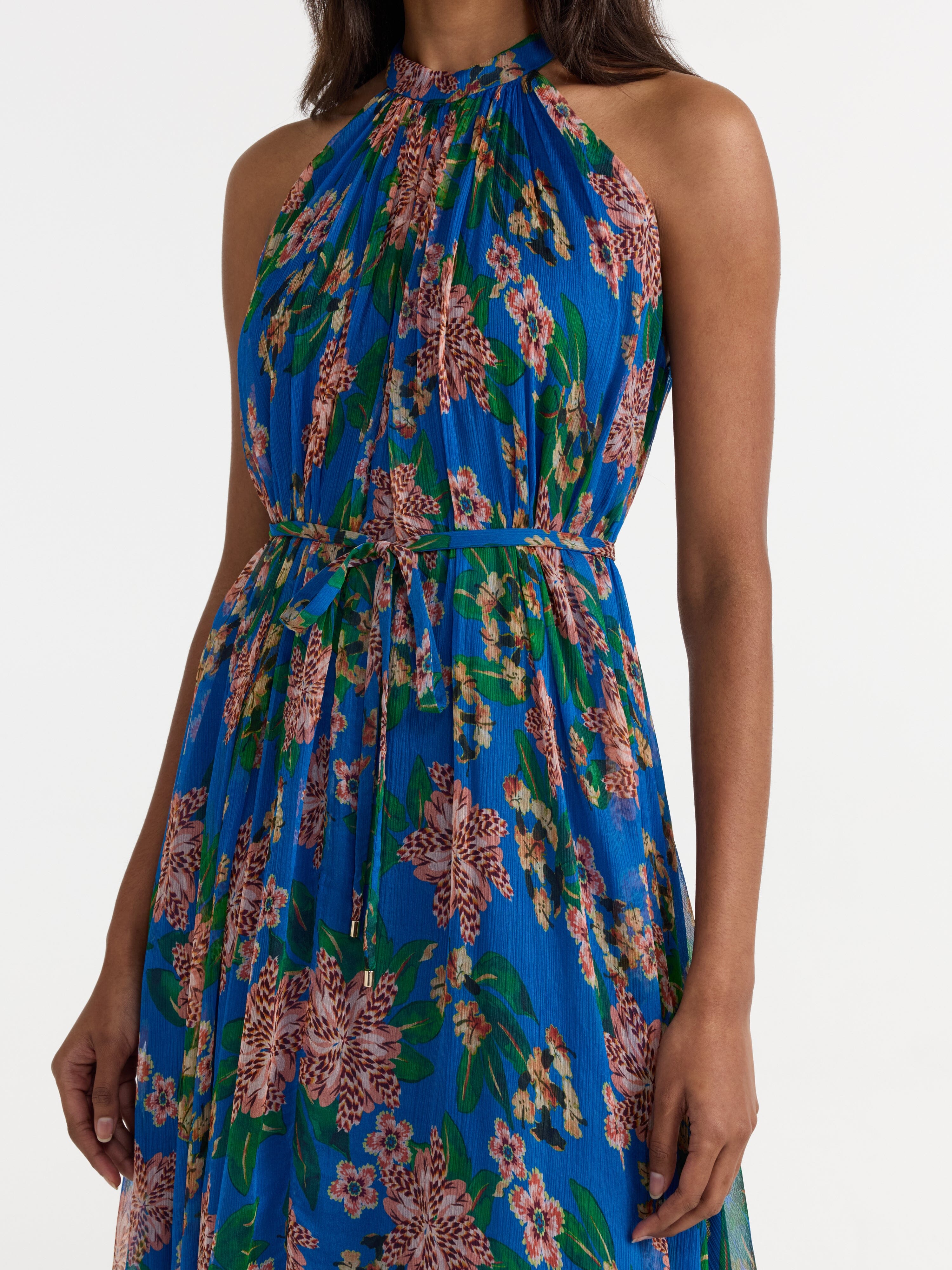 Irina Dress in Flori Sapphire